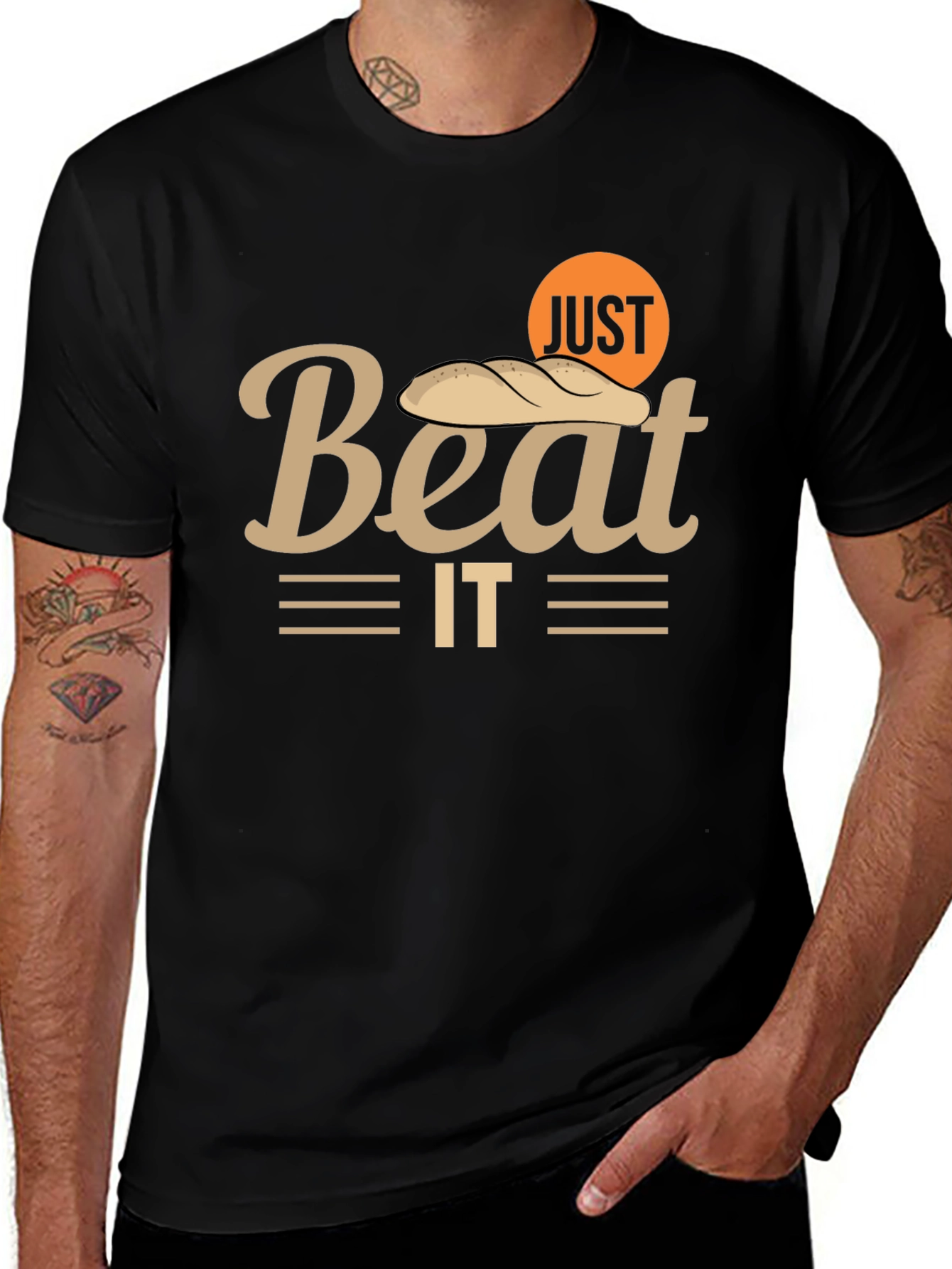 Variant 20 of Just Beat It Bread Pun T-Shirt - Funny Foodie Tee