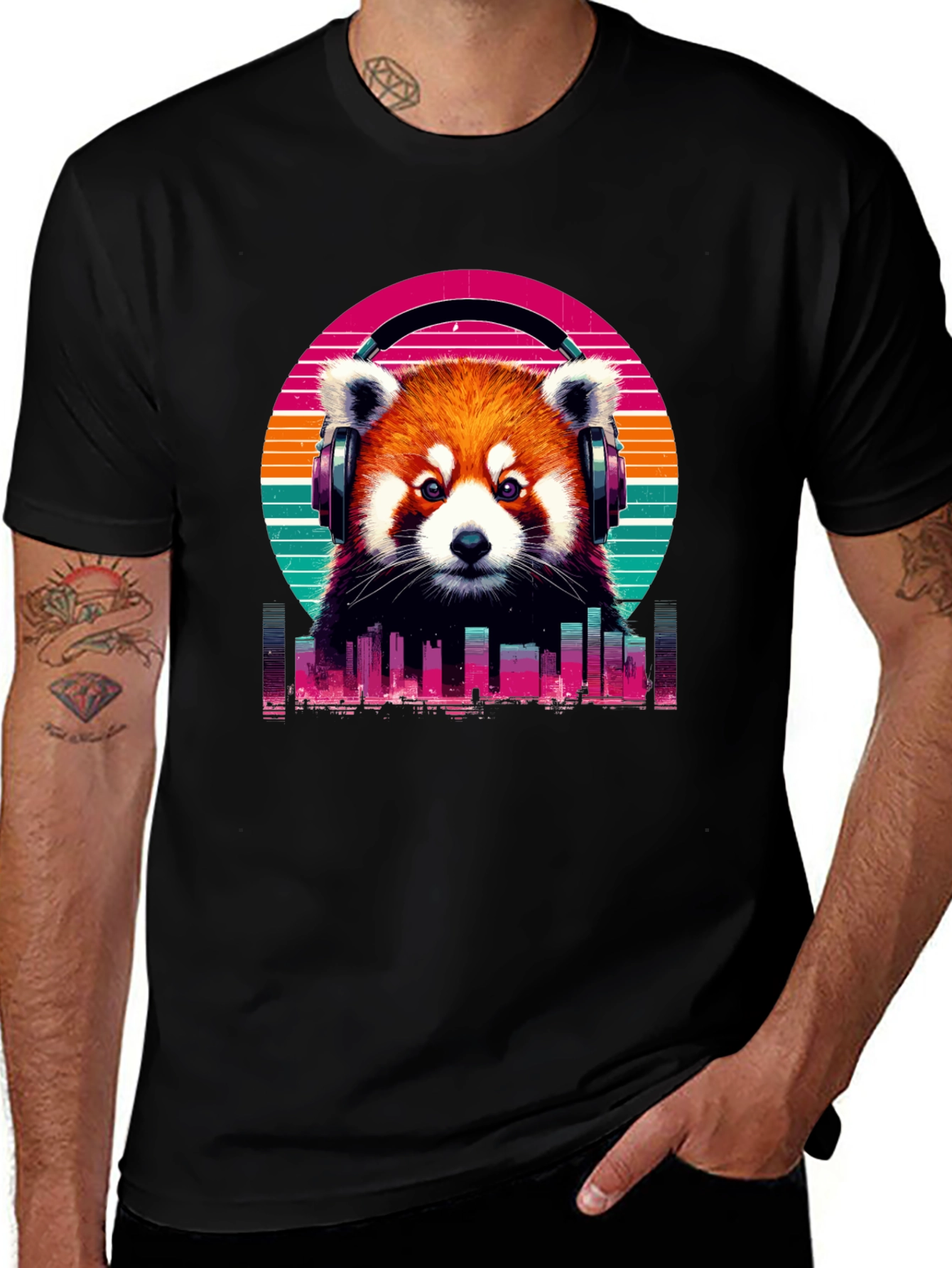 Variant 14 of Red Panda DJ Graphic Tee