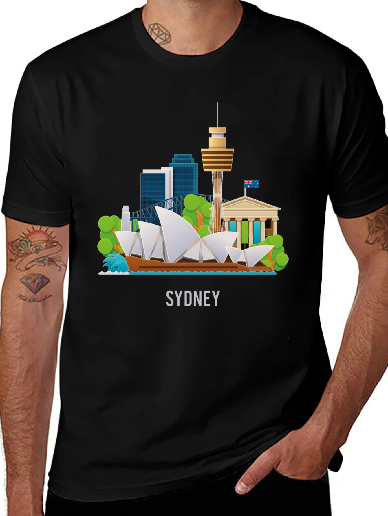 Sydney Landmark Graphic Tee - Black