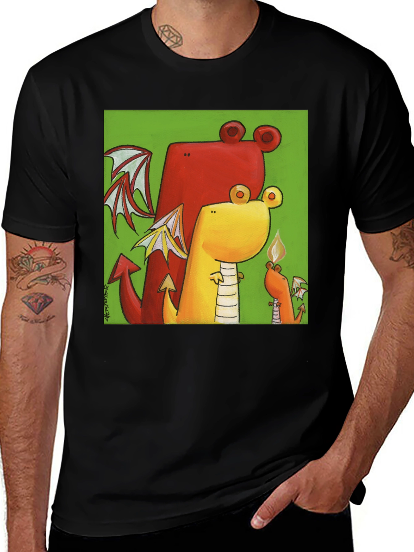 Variant 19 of Cartoon Dragon Graphic T-Shirt