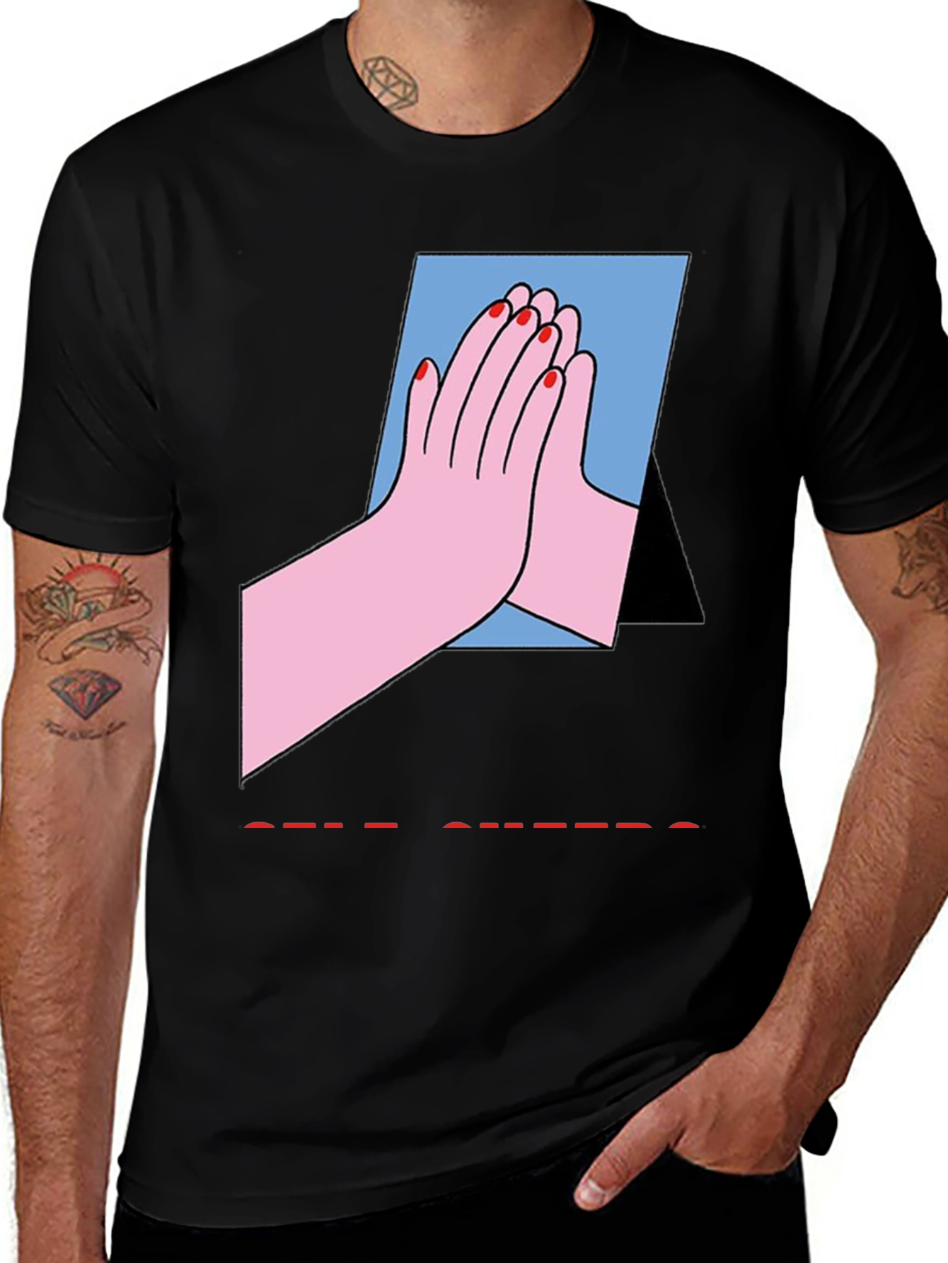 Variant 23 of Self Reflect Tee - Hands in Mirror Graphic T-Shirt