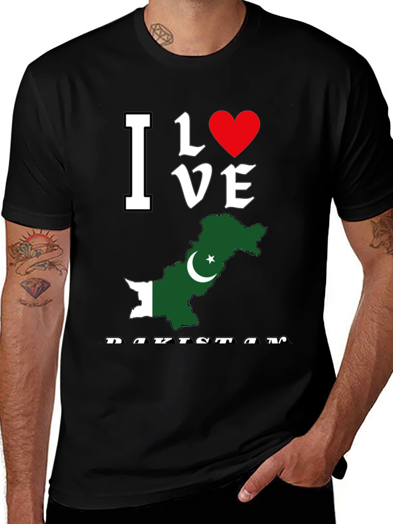 I Love Pakistan Map T-Shirt