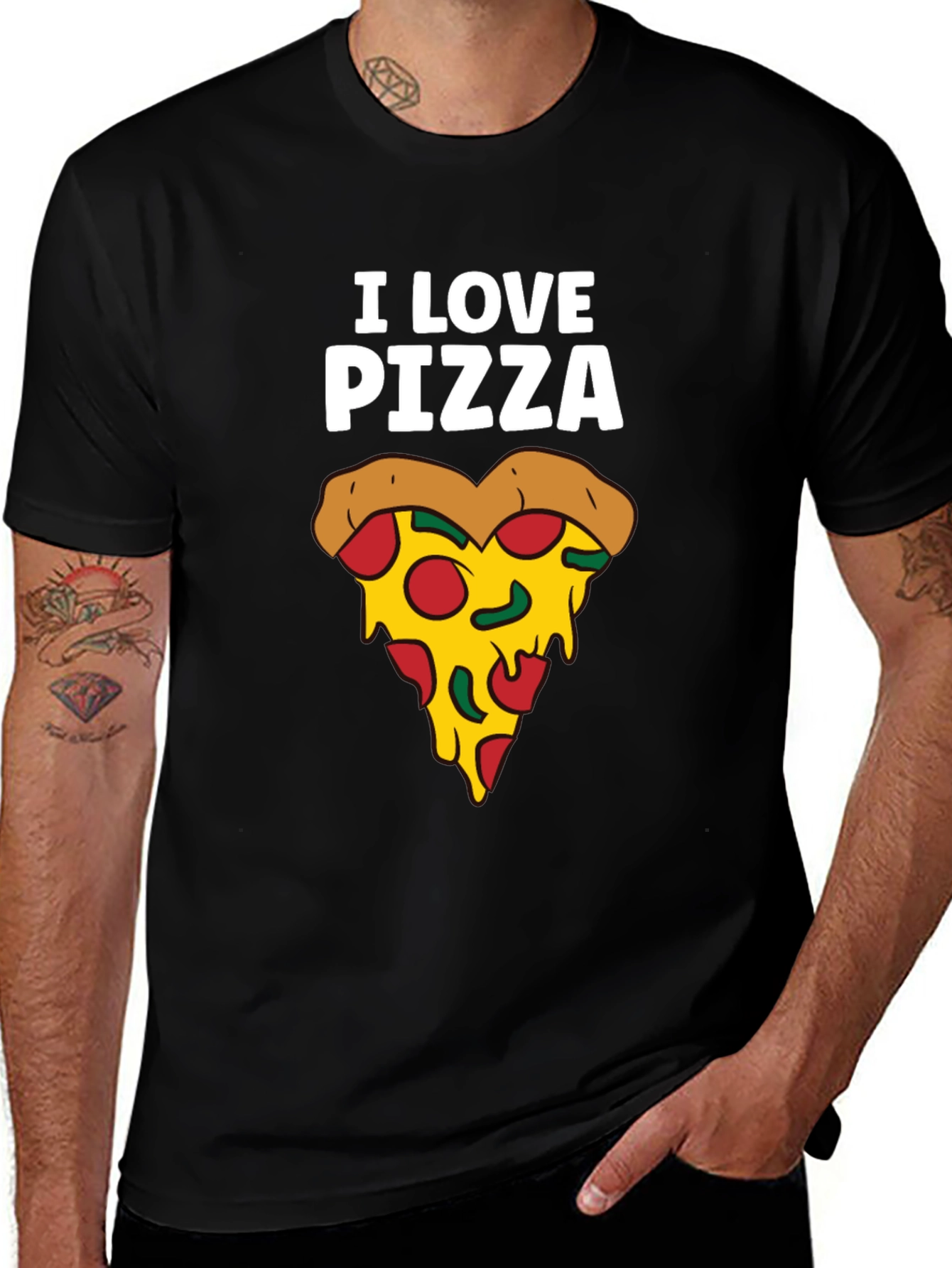 Variant 27 of I Love Pizza Graphic Tee - Fun Foodie T-Shirt