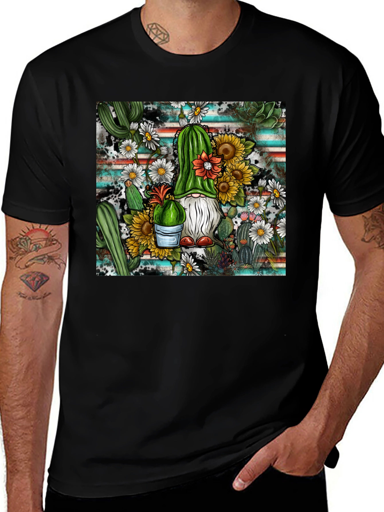 Variant 23 of Cactus Gnome Graphic Tee - Desert Style