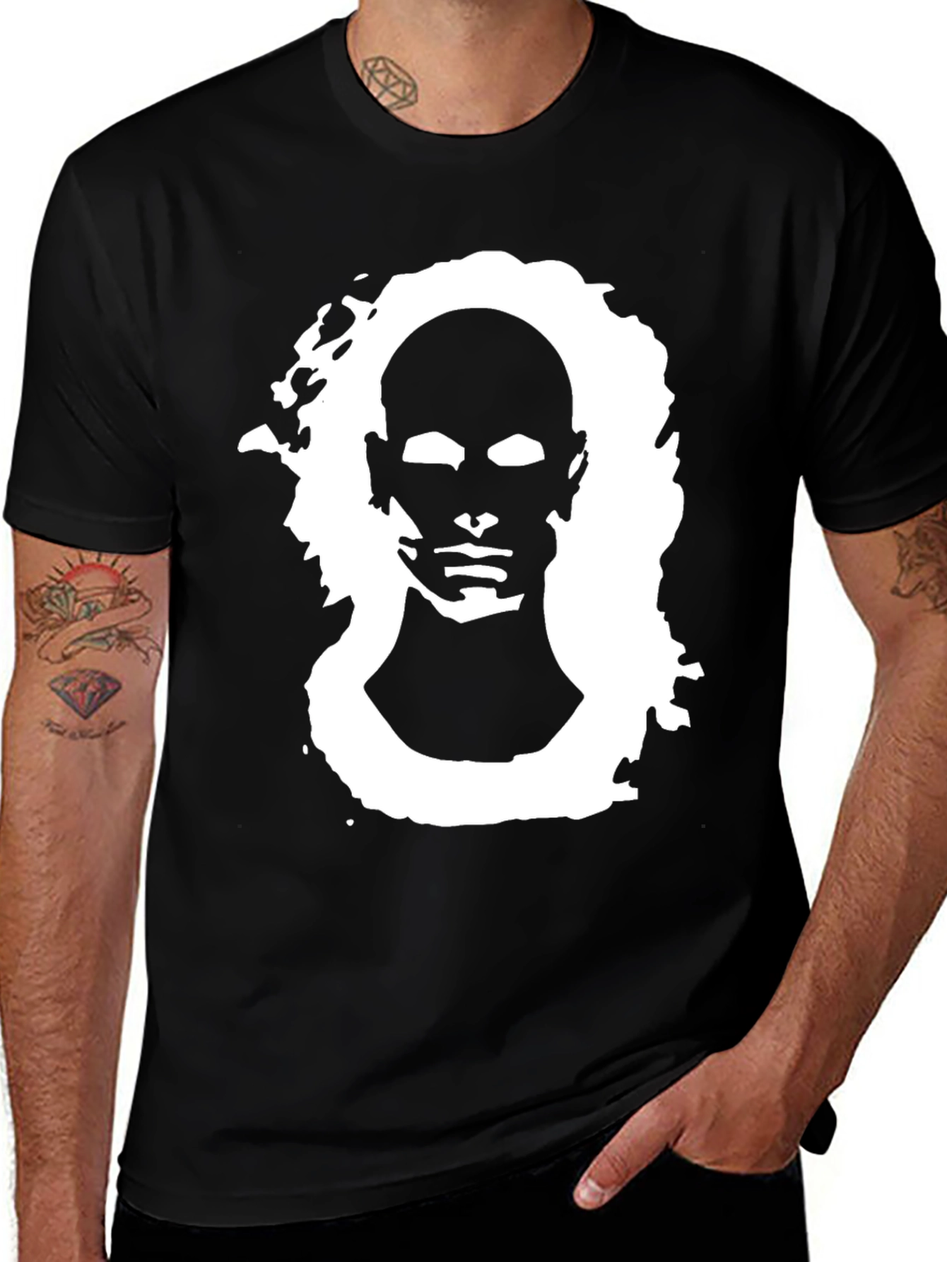 Variant 2 of Abstract Portrait Graphic Black Tee