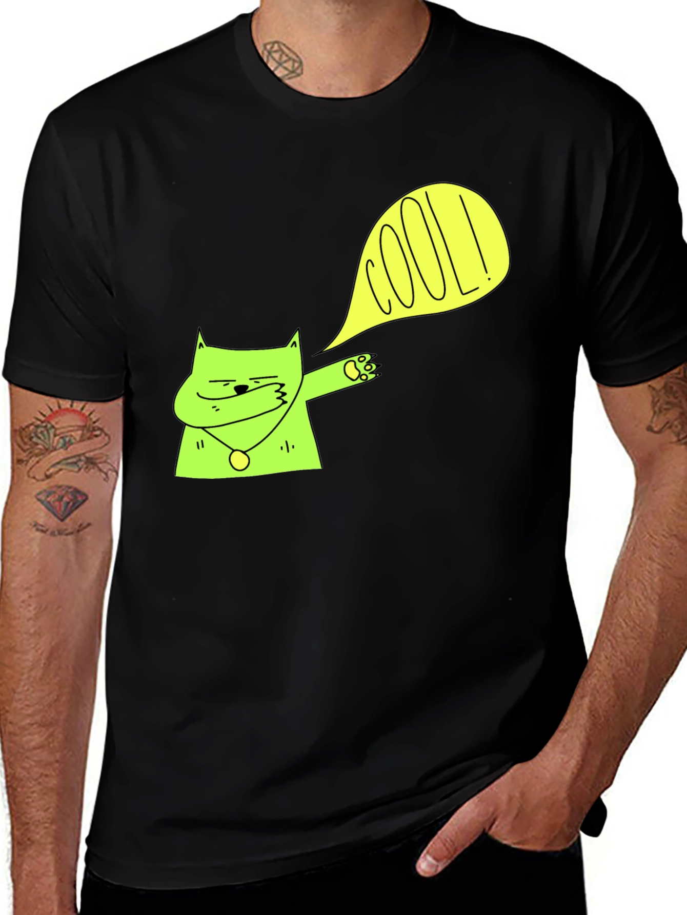 Variant 4 of Cool Cat Dab T-Shirt - Stylish Black Tee