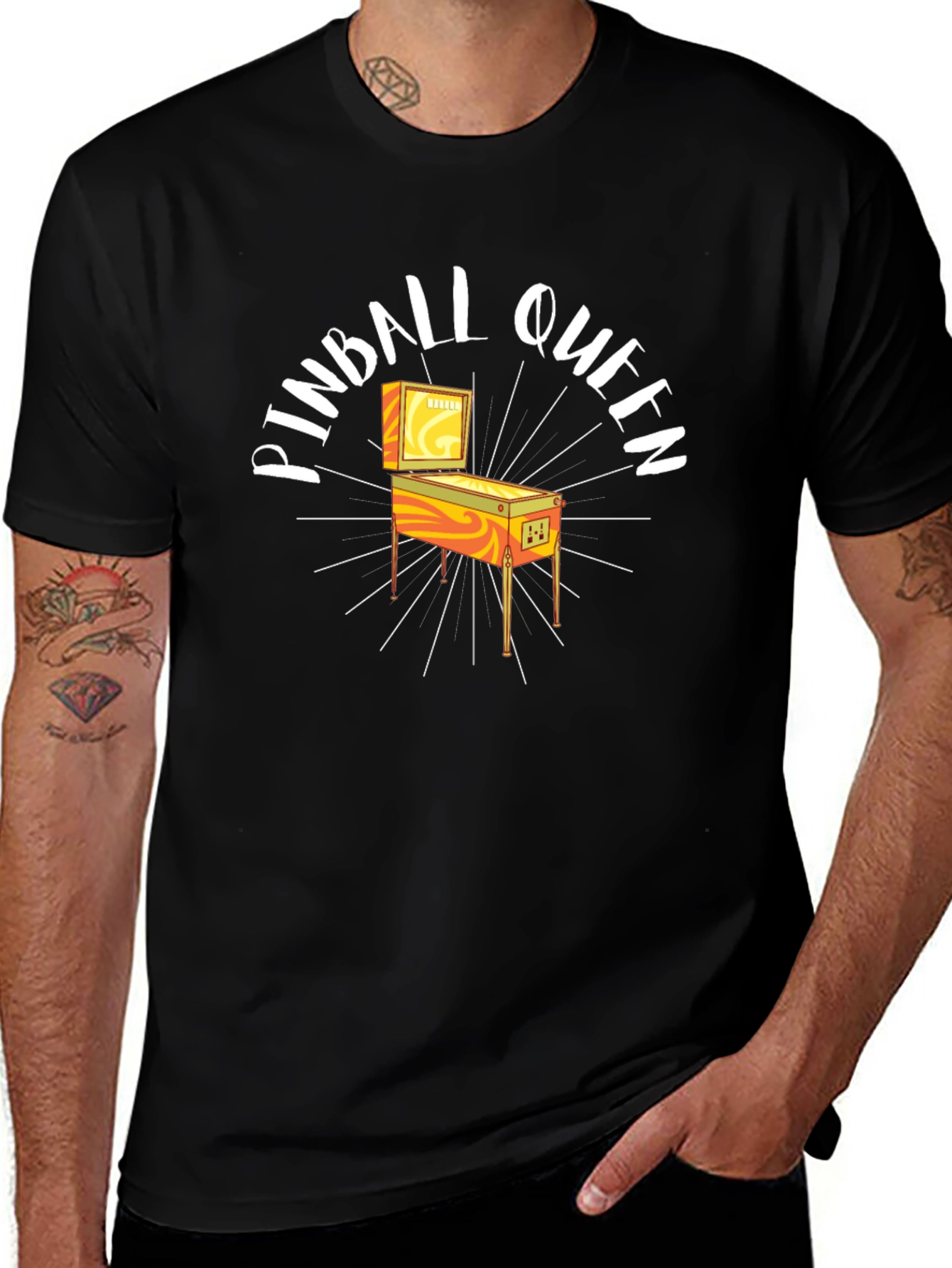 Variant 28 of Pinball Queen Graphic Tee - Retro Arcade Shirt