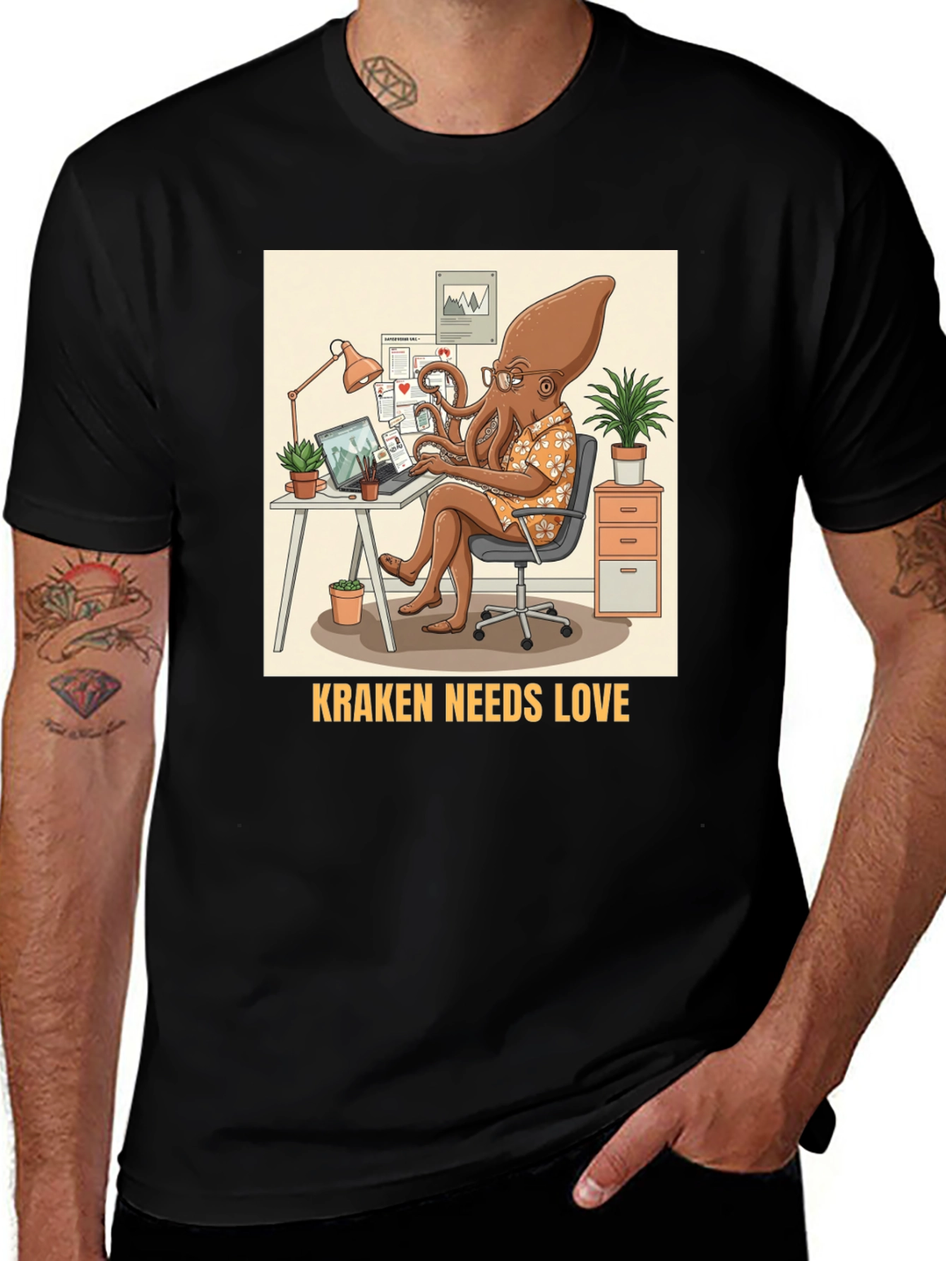 Kraken Needs Love T-Shirt - Office Edition