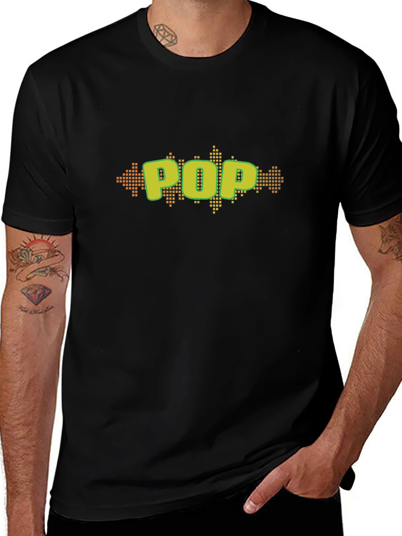 Pop Art Graphic Black T-Shirt