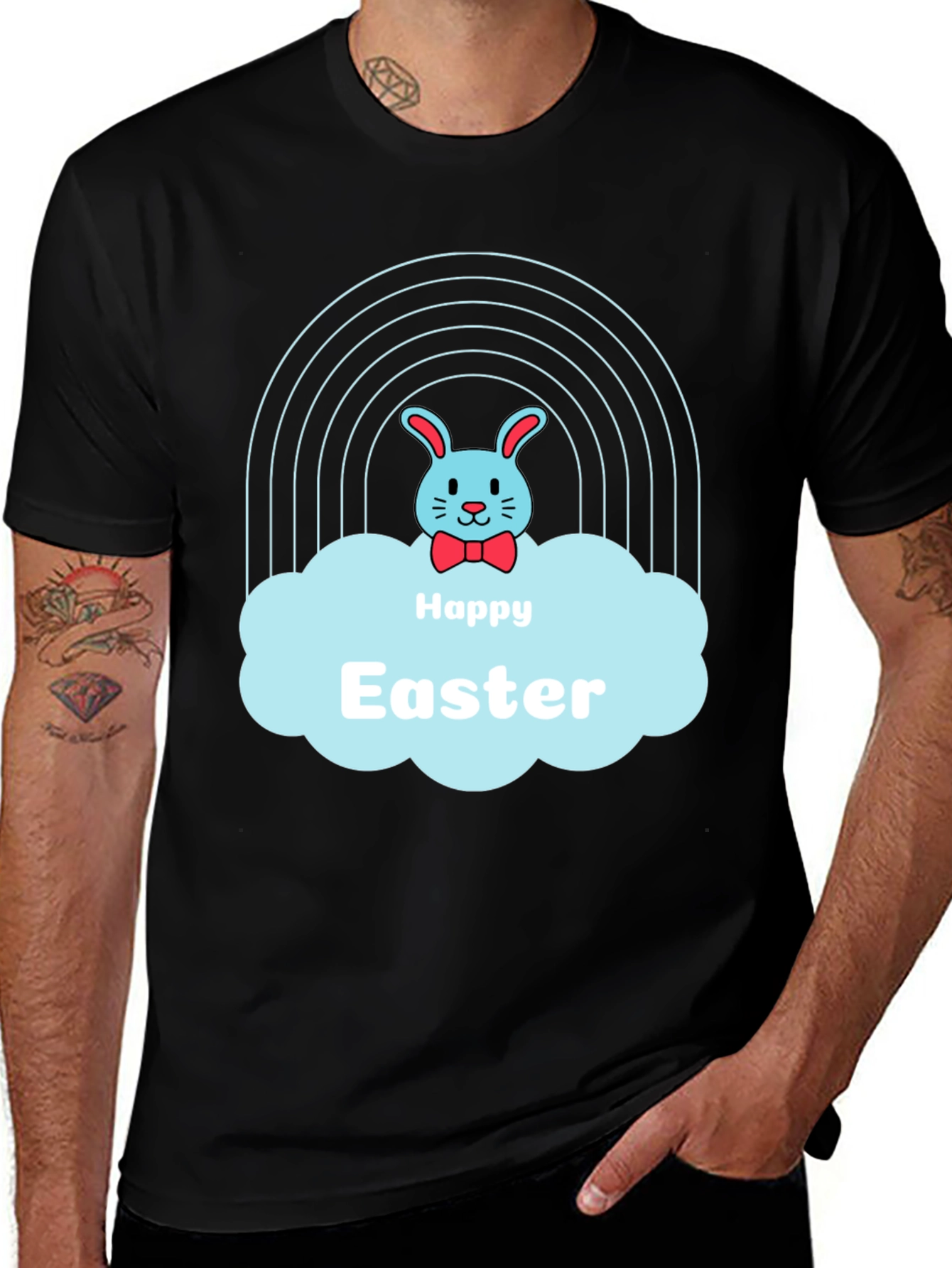 Variant 20 of Happy Easter Bunny Rainbow Graphic Tee