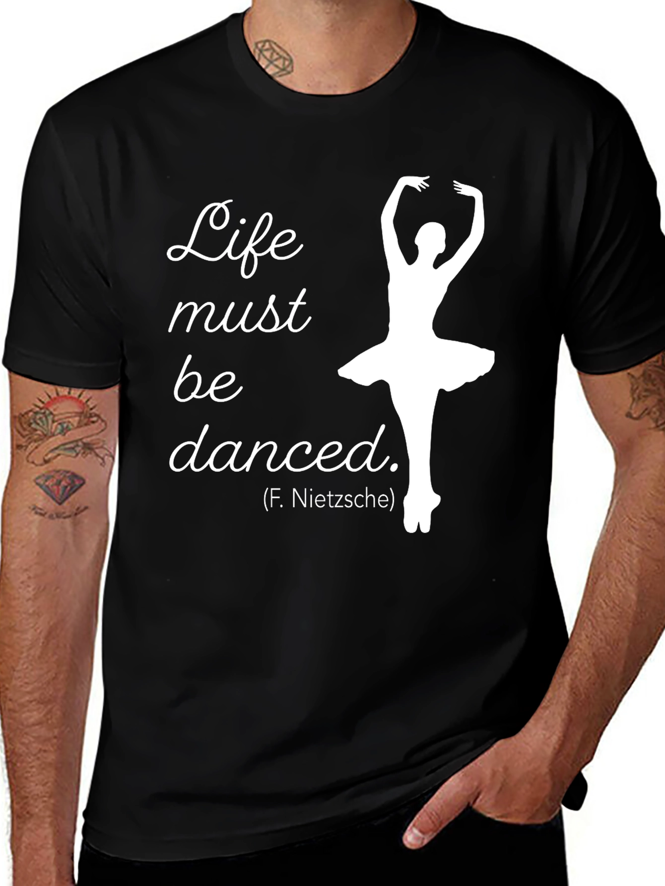 Variant 30 of Life Must Be Danced T-Shirt - Nietzsche Quote Tee