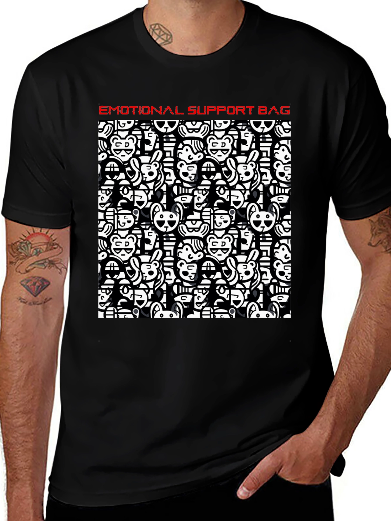Variant 12 of Emotional Support Bag Graphic T-Shirt