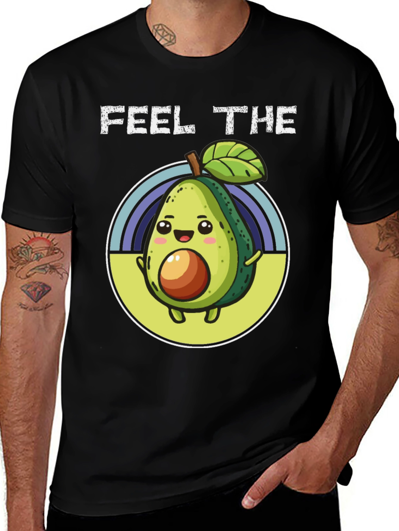 Variant 19 of Feel The Avocado Graphic T-Shirt - Cute Fruit Tee