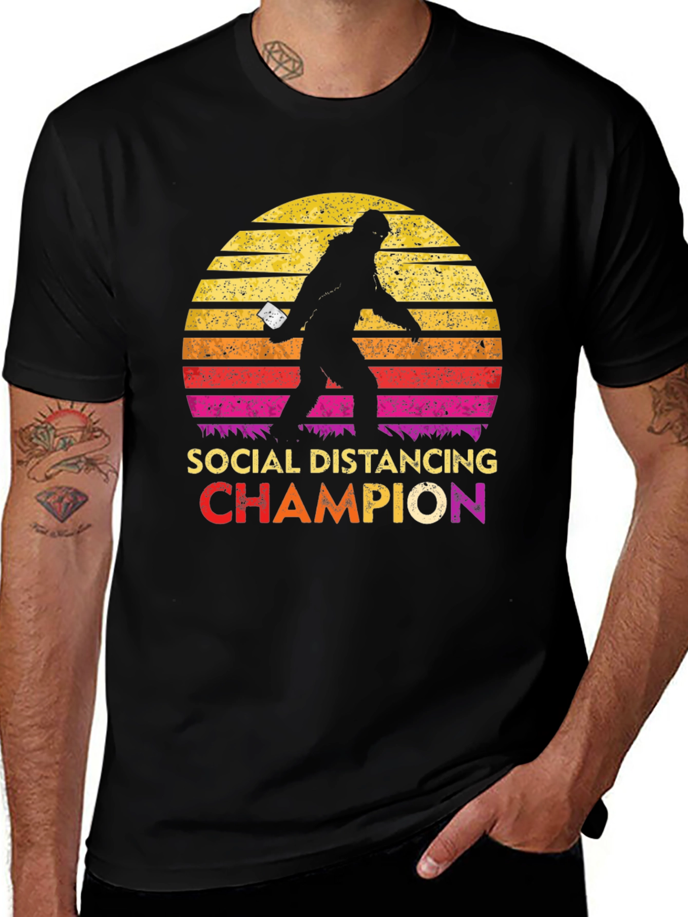 Variant 5 of Social Distancing Champion Graphic T-Shirt