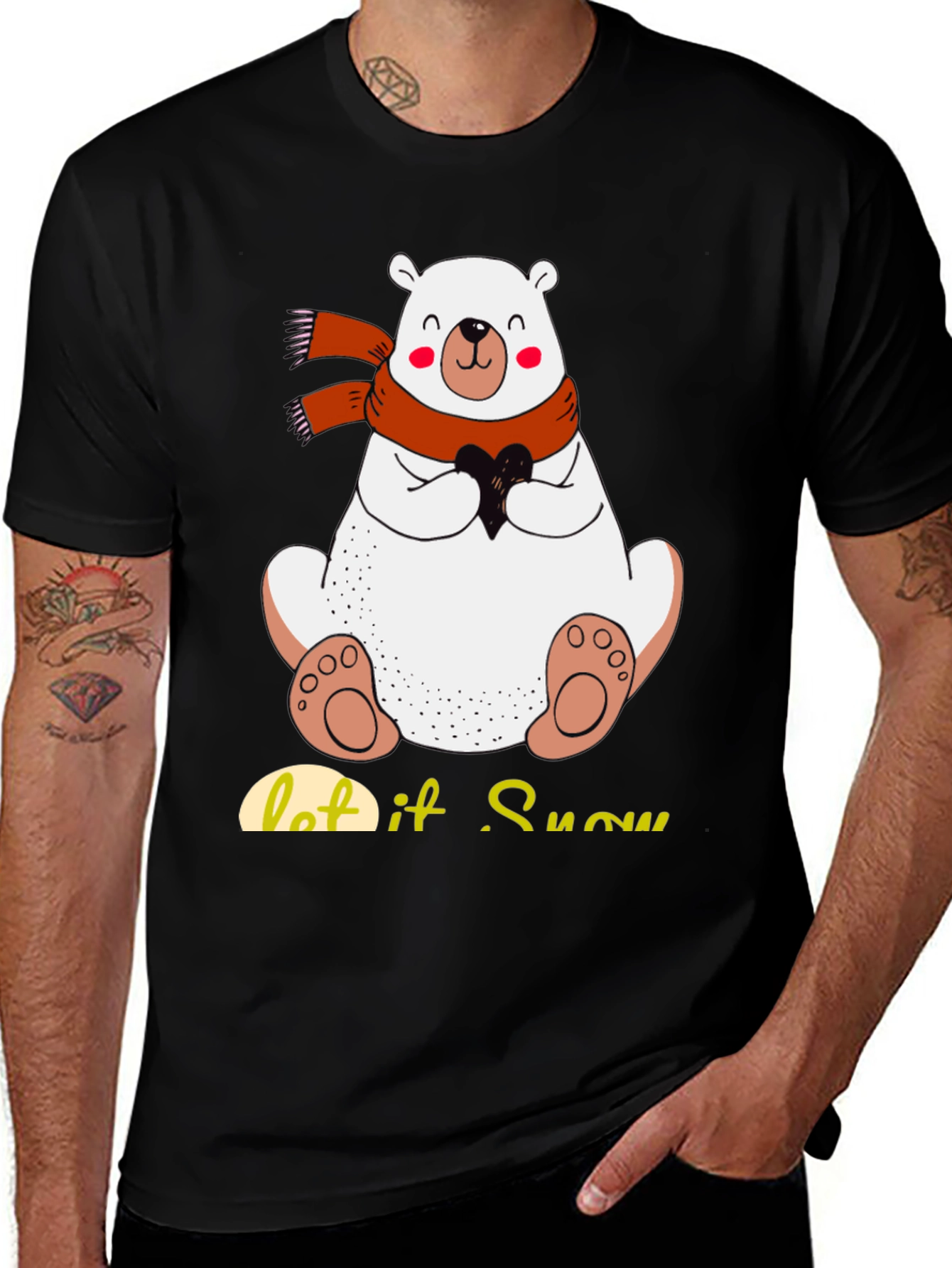 Variant 2 of Cute Polar Bear T-Shirt: Let It Snow Holiday Tee