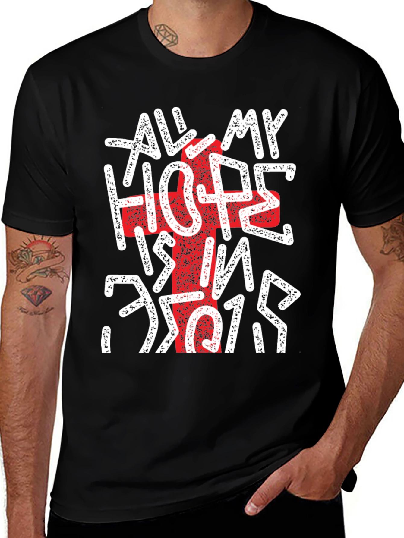 Faith-Based 'Hope in Jesus' Graphic T-Shirt