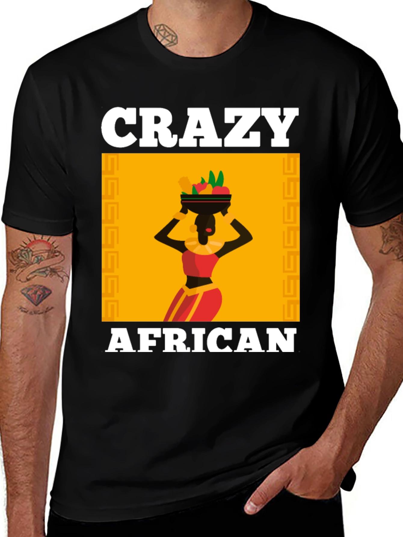 Variant 24 of Crazy African Graphic T-Shirt - Novelty Tee