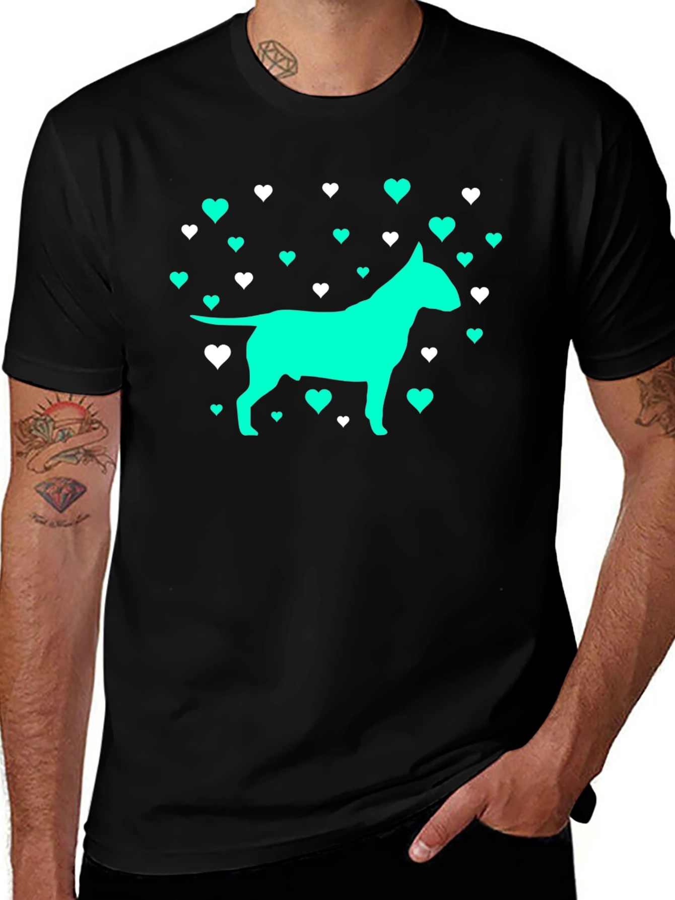 Dog Lover T-Shirt - Heart Bull Terrier Tee