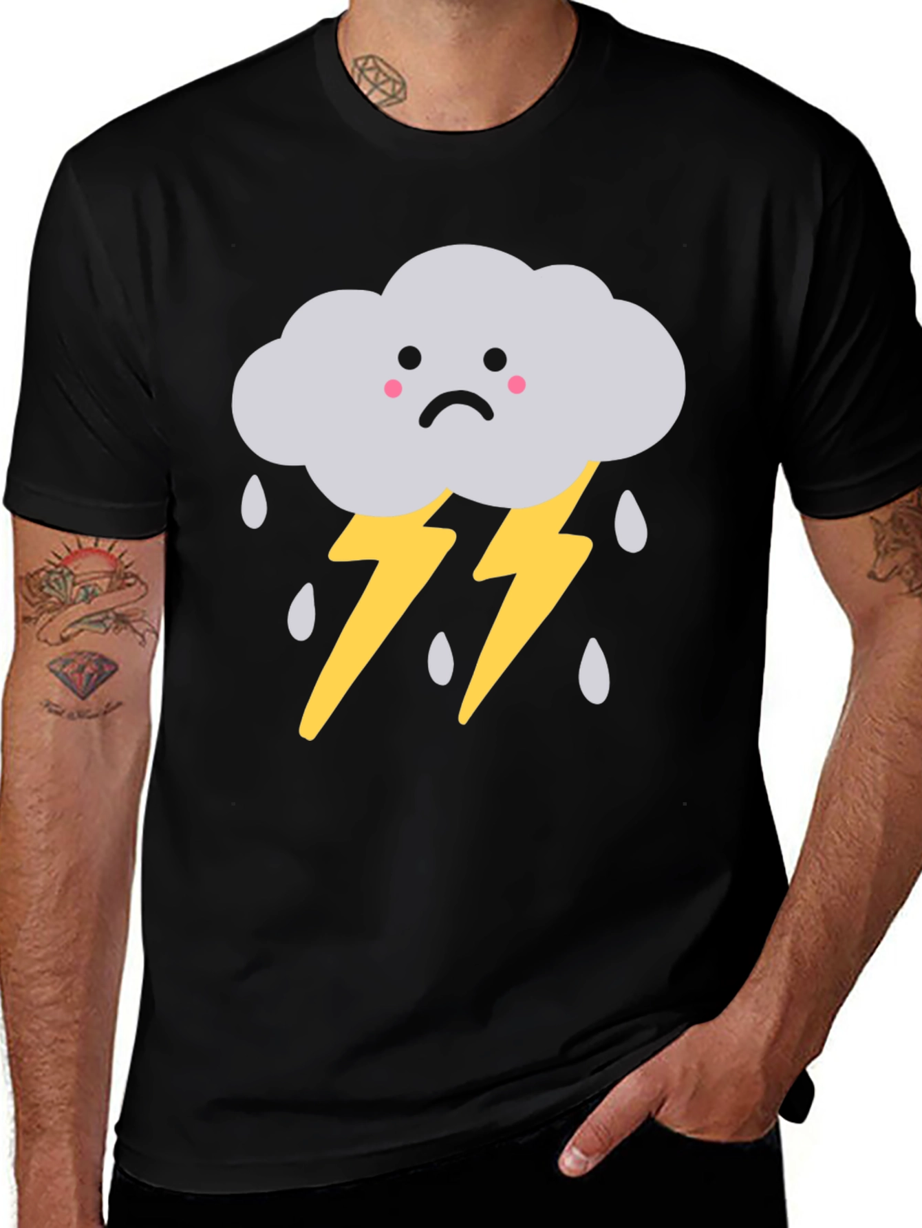 Variant 4 of Sad Cloud T-Shirt - Stormy Weather Graphic Tee
