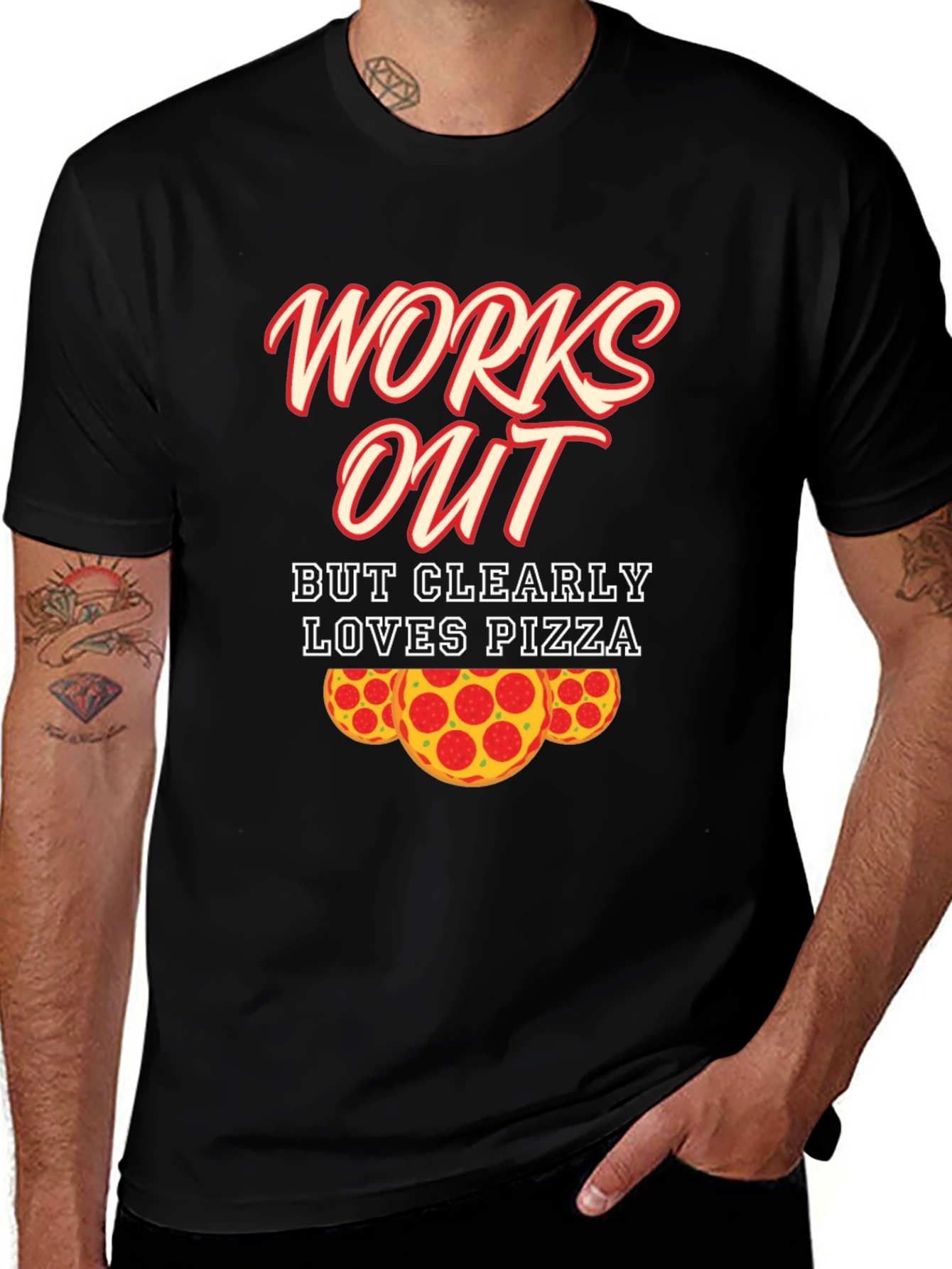 Variant 4 of Funny Pizza Lover Workout T-Shirt