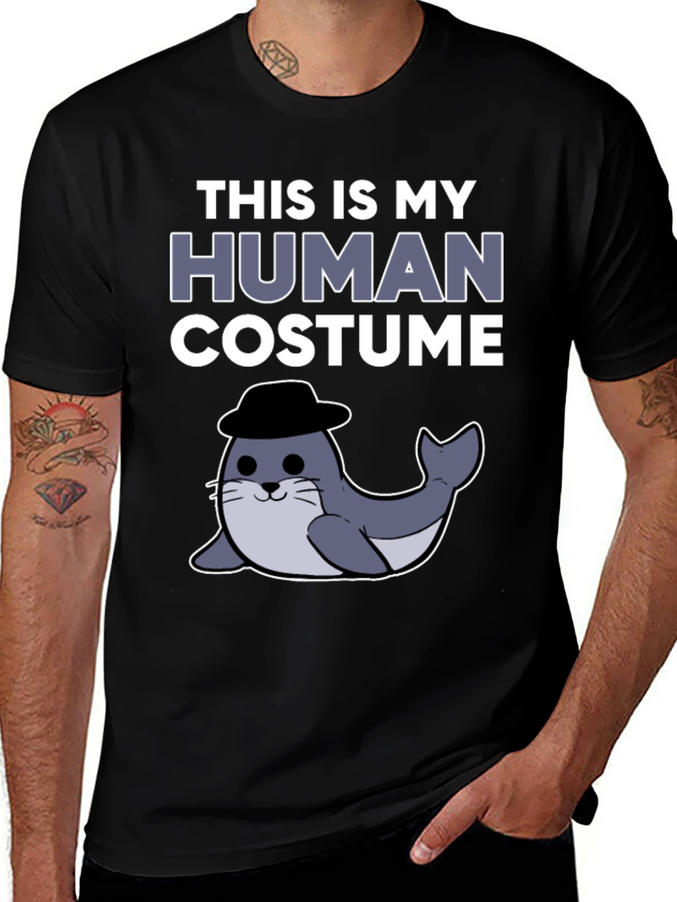Variant 30 of Human Costume Seal T-Shirt