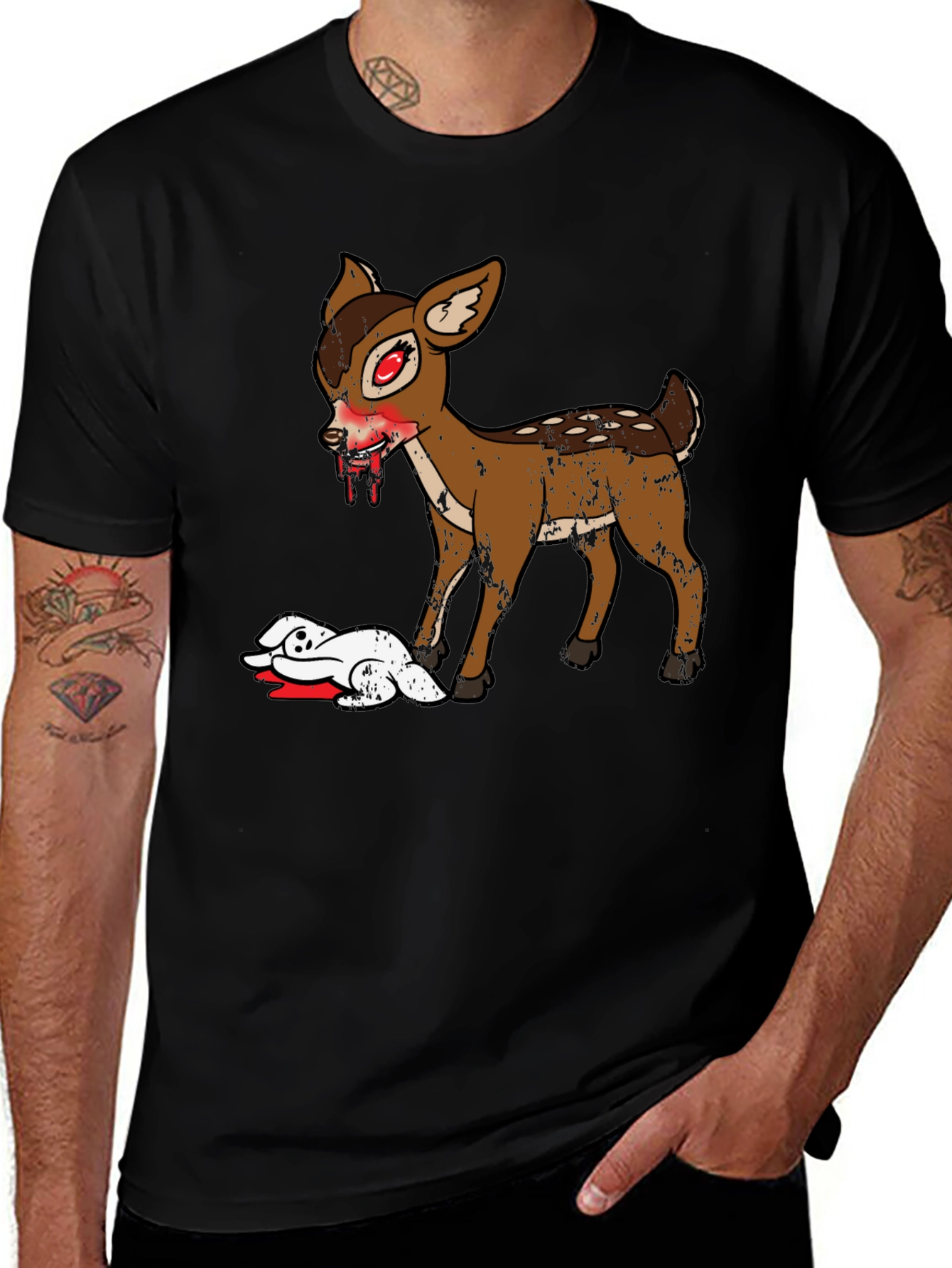 Variant 6 of Zombie Deer Graphic T-Shirt
