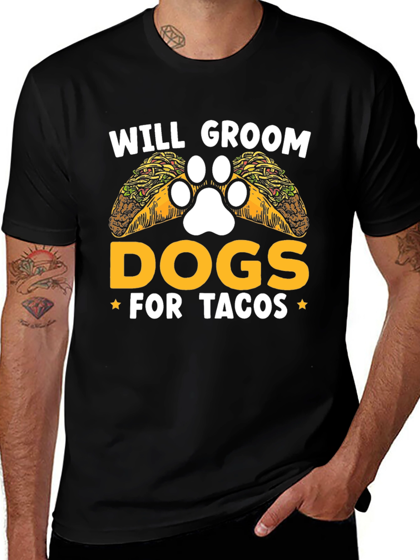 Variant 30 of Will Groom Dogs for Tacos Funny T-Shirt