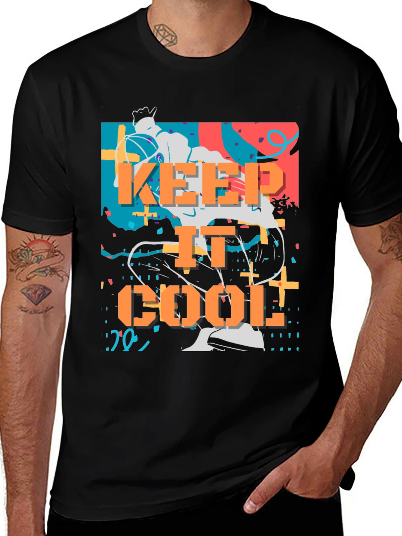 Variant 27 of Keep It Cool Graphic Tee - Stylish Black T-Shirt