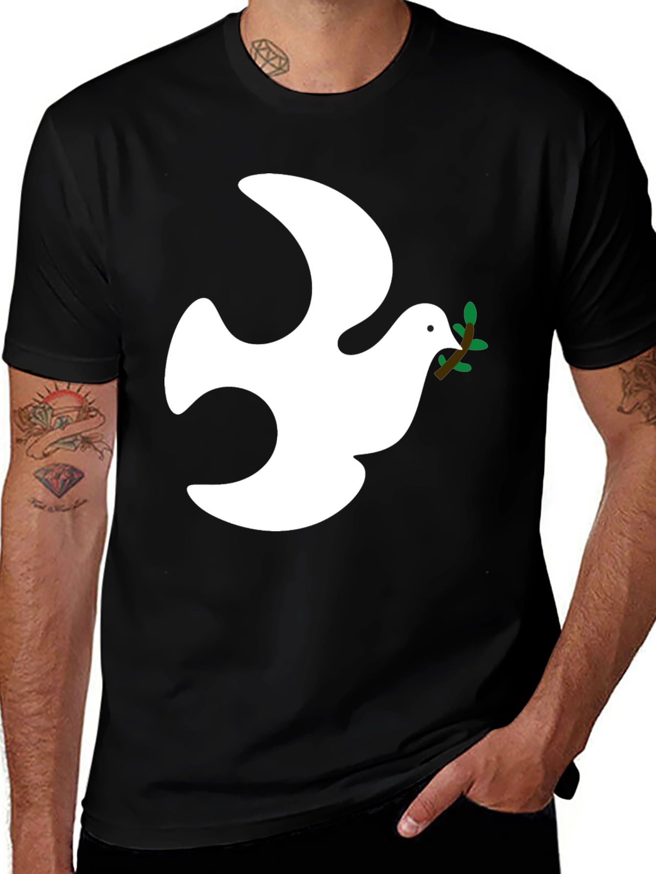 Variant 7 of Peace Dove Graphic Tee - Black