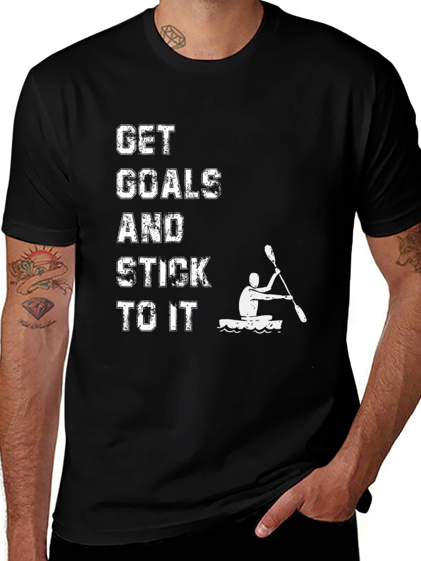 Get Goals and Stick to It Black T-Shirt