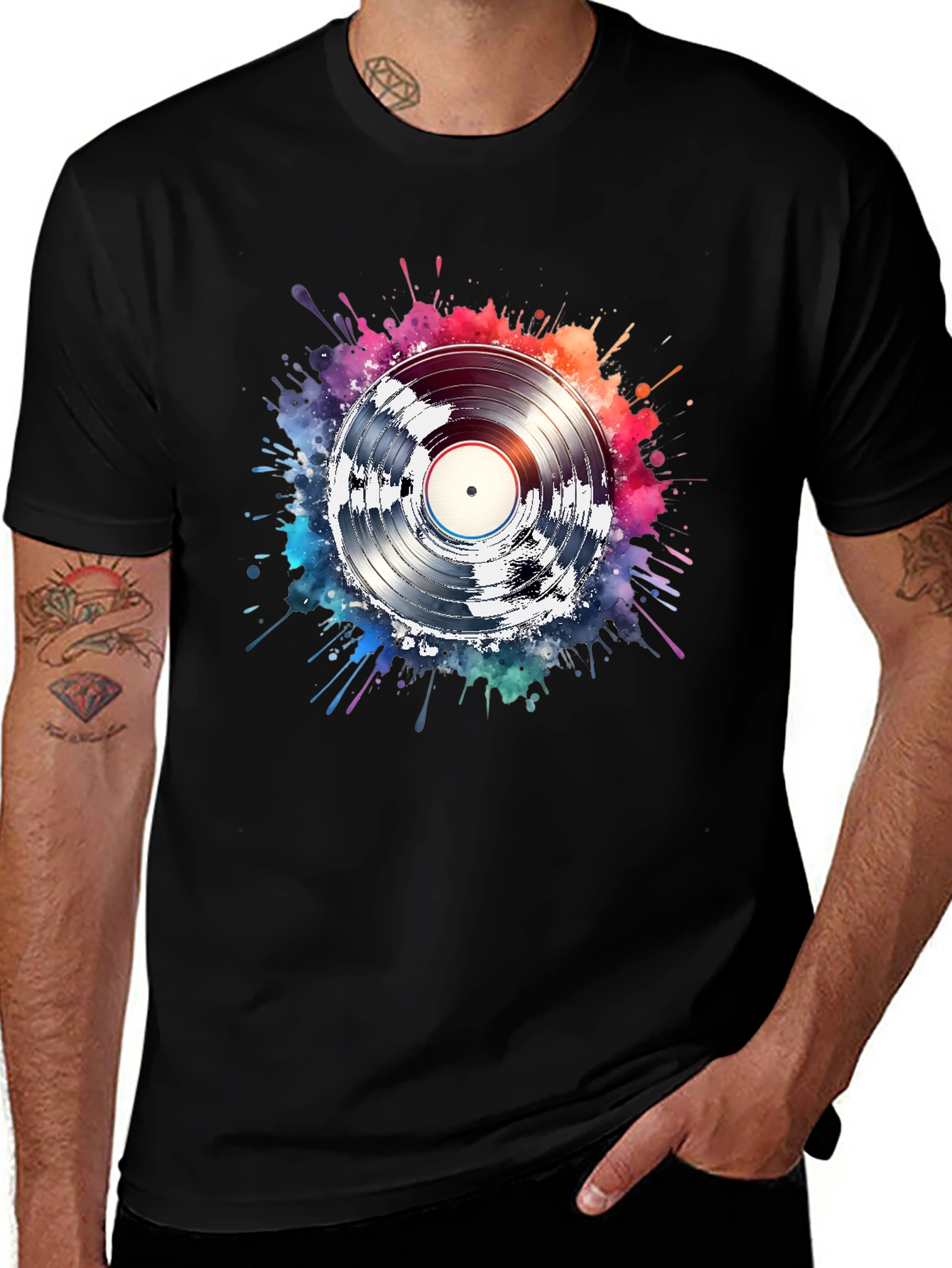 Variant 2 of Vinyl Record Splash Graphic Tee