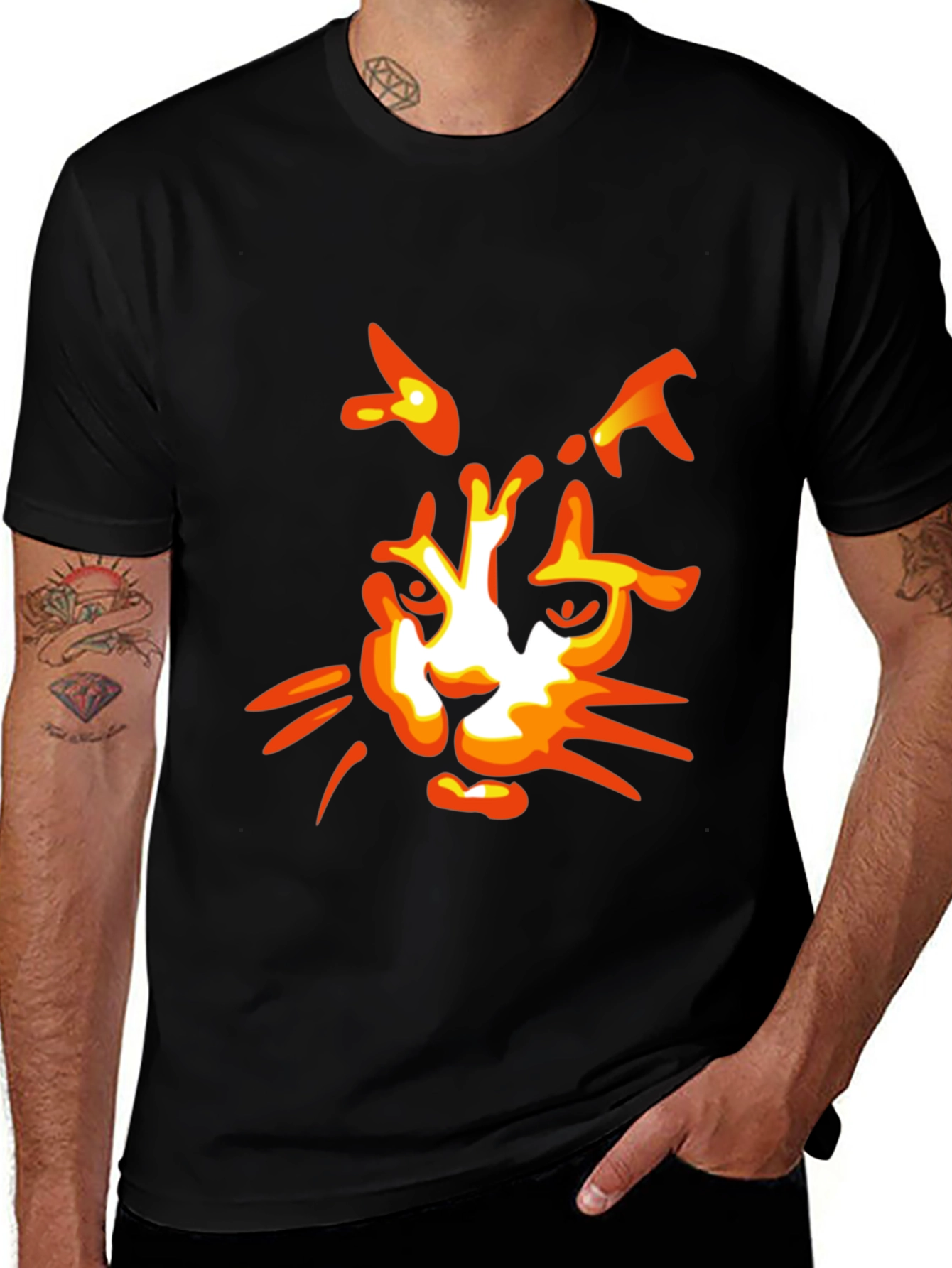 Variant 3 of Cool Cat Graphic Tee - Black