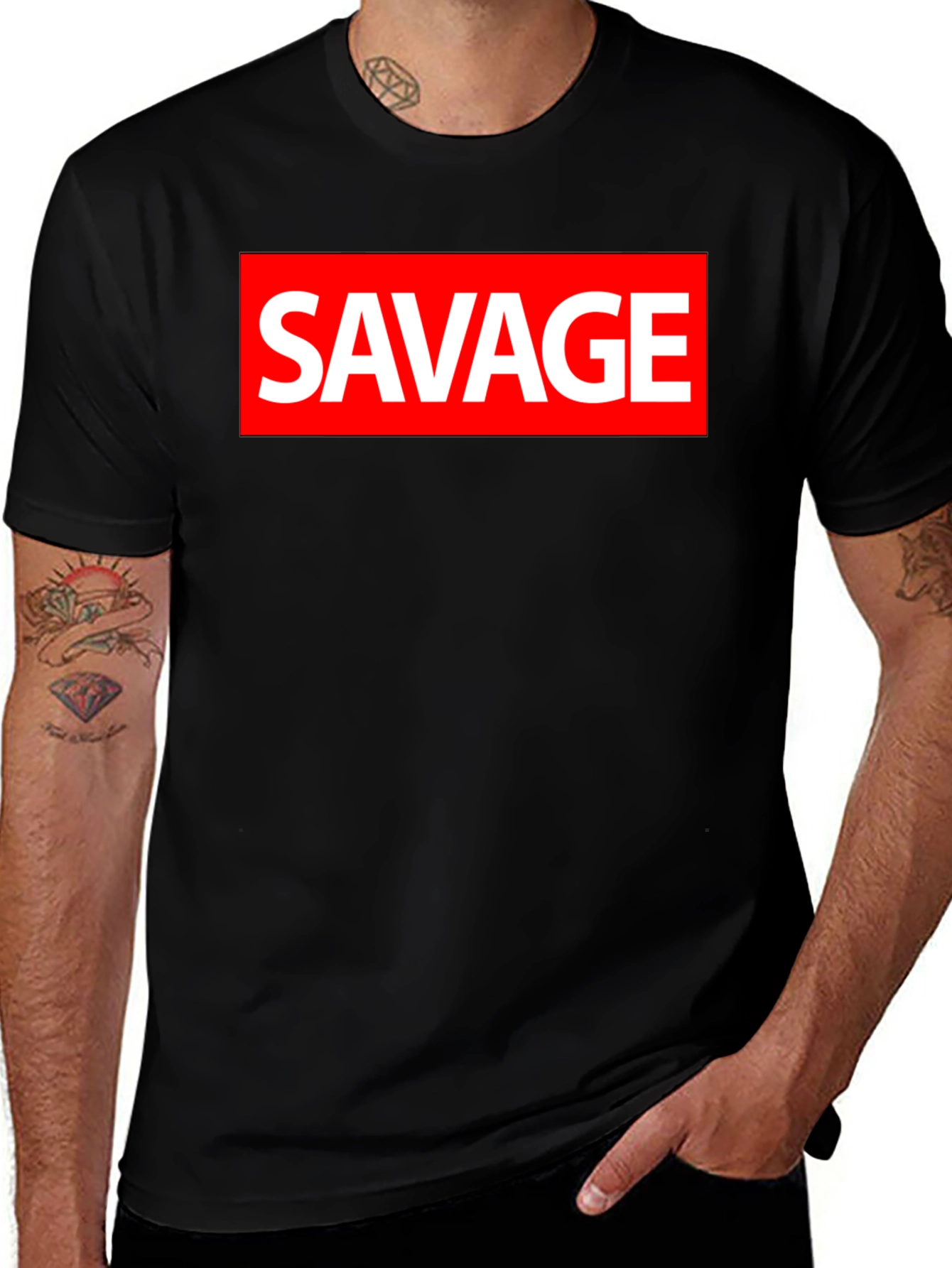 Variant 26 of Savage Graphic Tee - Bold Streetwear Style