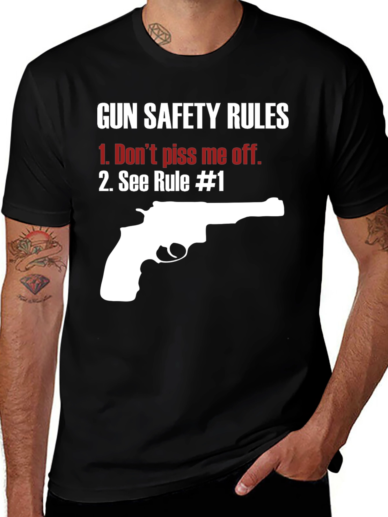 Variant 27 of Gun Safety Rules Graphic T-Shirt