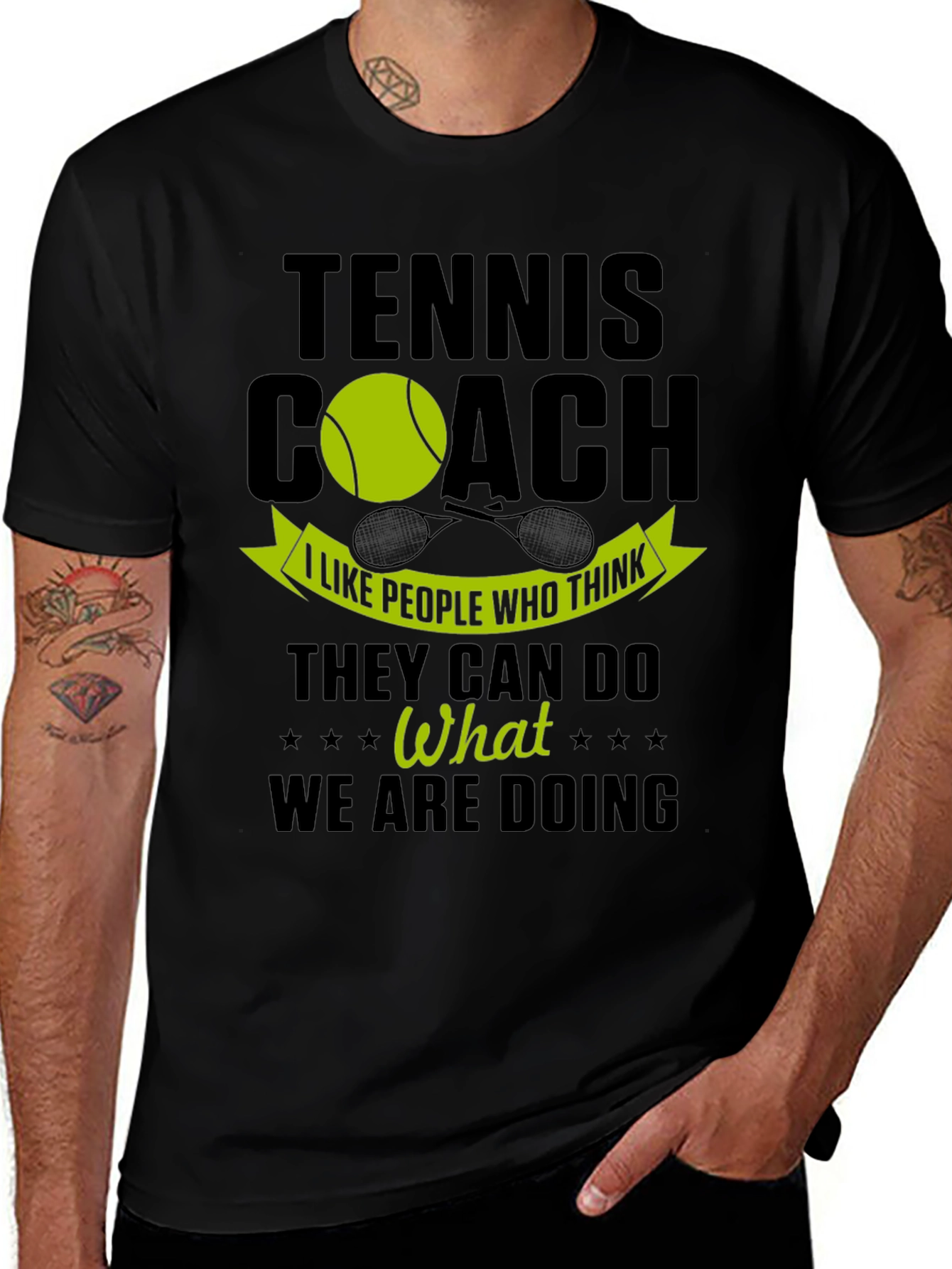 Variant 21 of Tennis Coach T-Shirt: I Like People Who Think