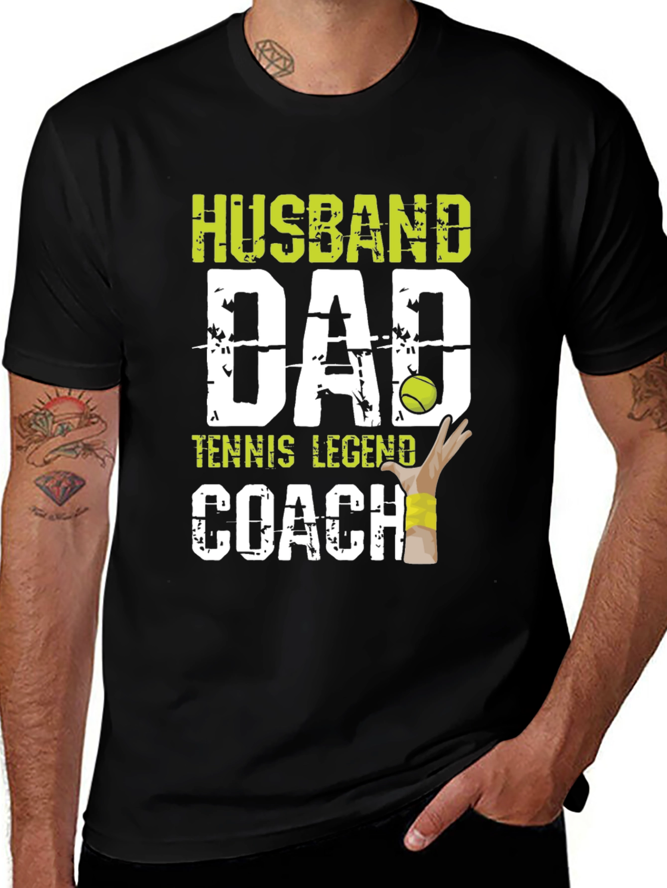 Variant 5 of Husband Dad Tennis Legend Coach Graphic Tee