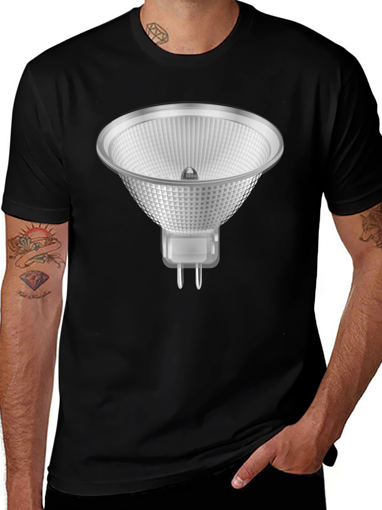 Variant 20 of MR16 Halogen Light Bulb Graphic T-Shirt