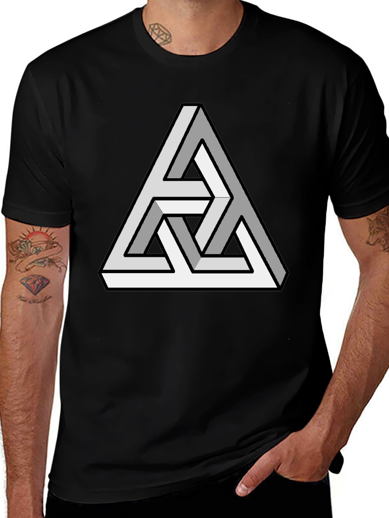 Optical Illusion Triangle T-Shirt - Mind-Bending Design