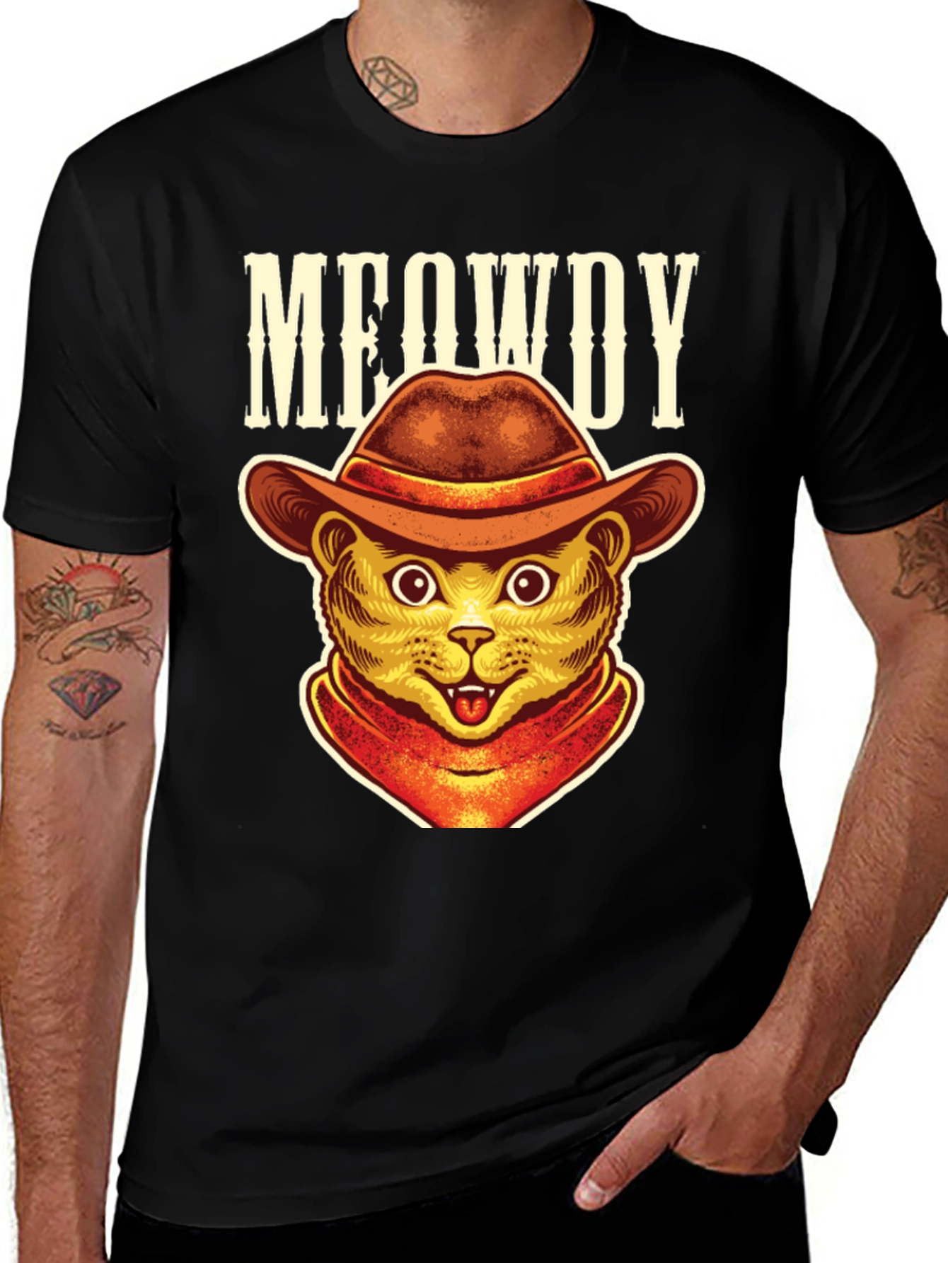Variant 16 of Meowdy Cat Cowboy T-Shirt - Western Style Apparel