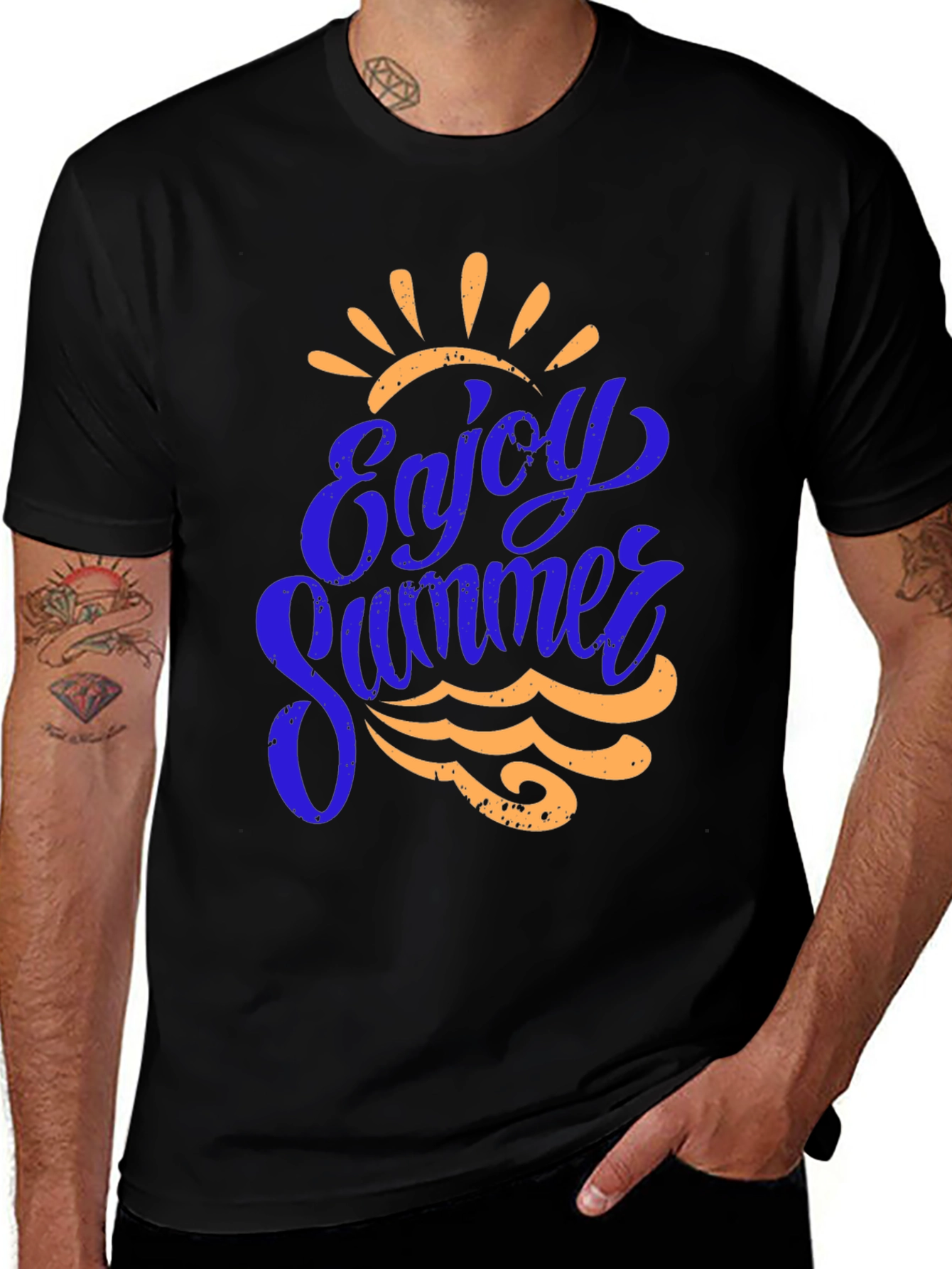 Variant 6 of Enjoy Summer Graphic Tee - Black