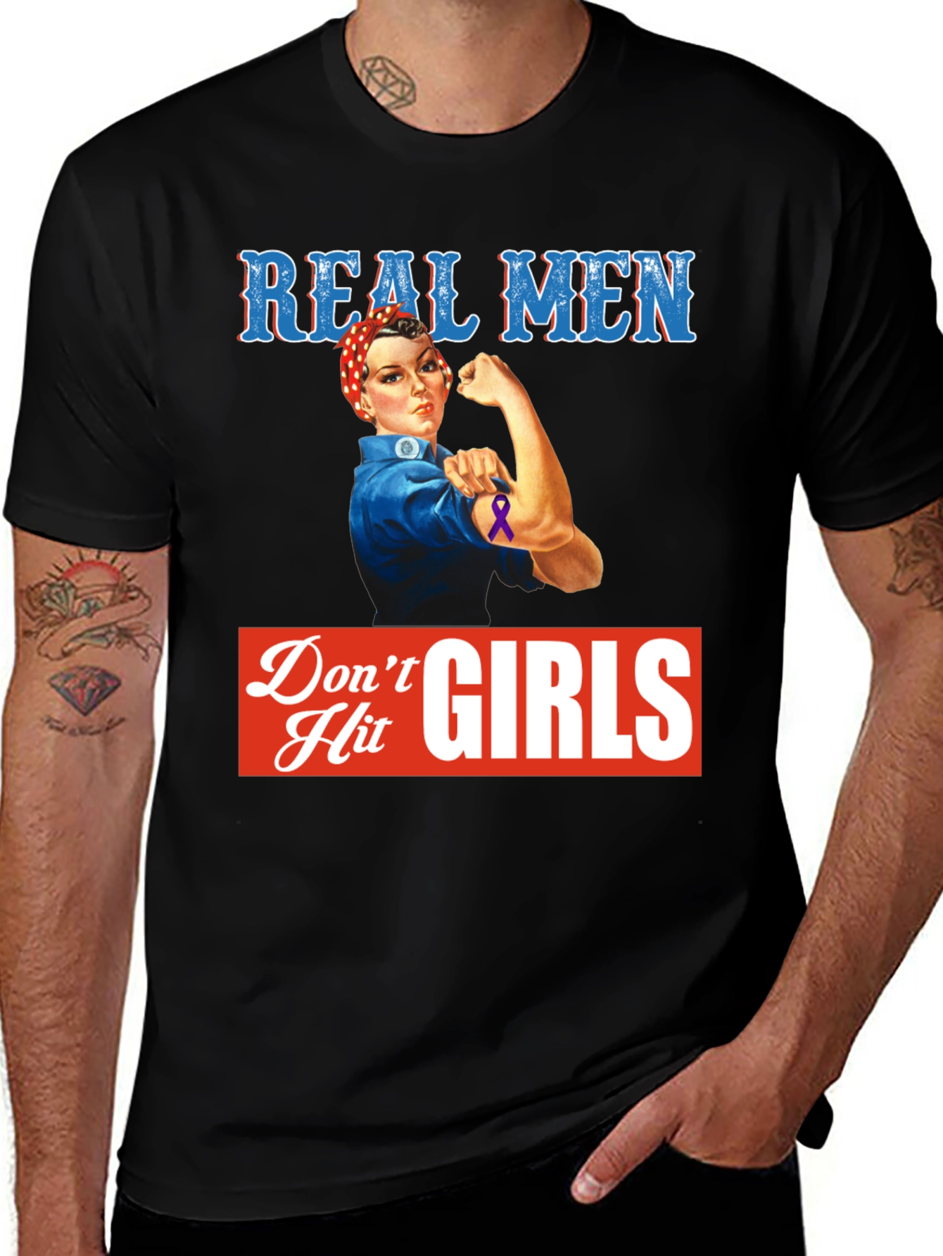 Variant 21 of Real Men Don't Hit Girls T-Shirt