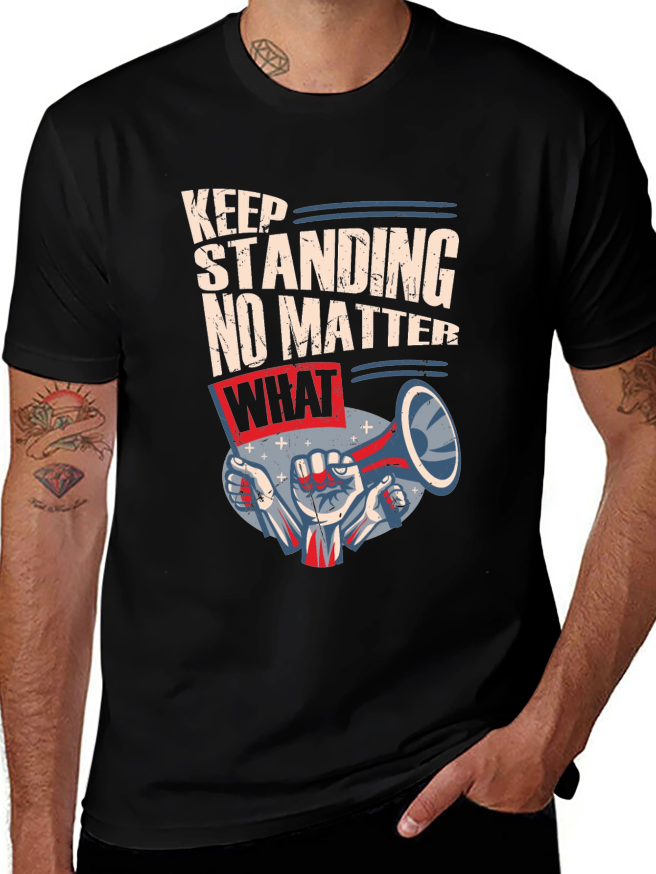 Variant 20 of Keep Standing Men's Black Graphic Tee