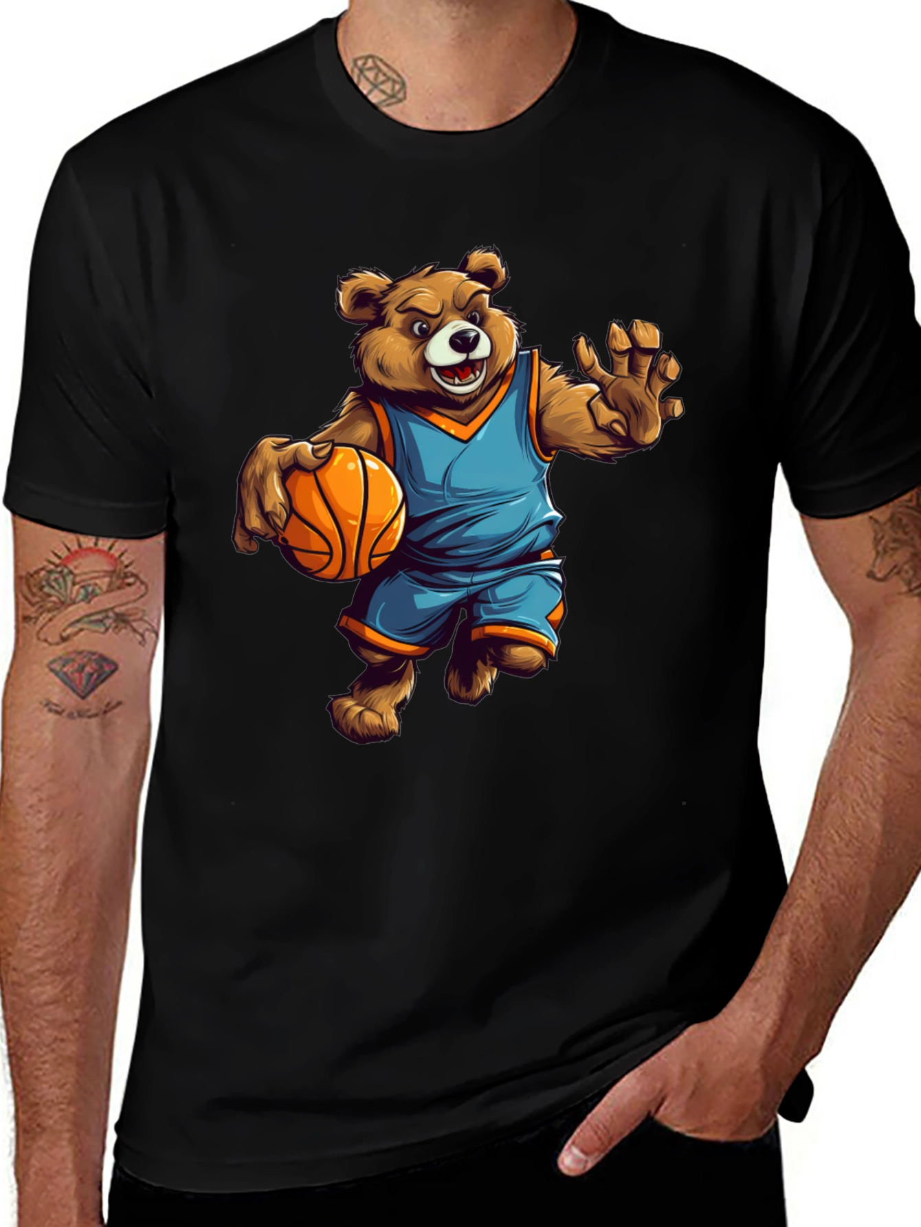 Variant 4 of Bear Basketball Player Graphic Tee