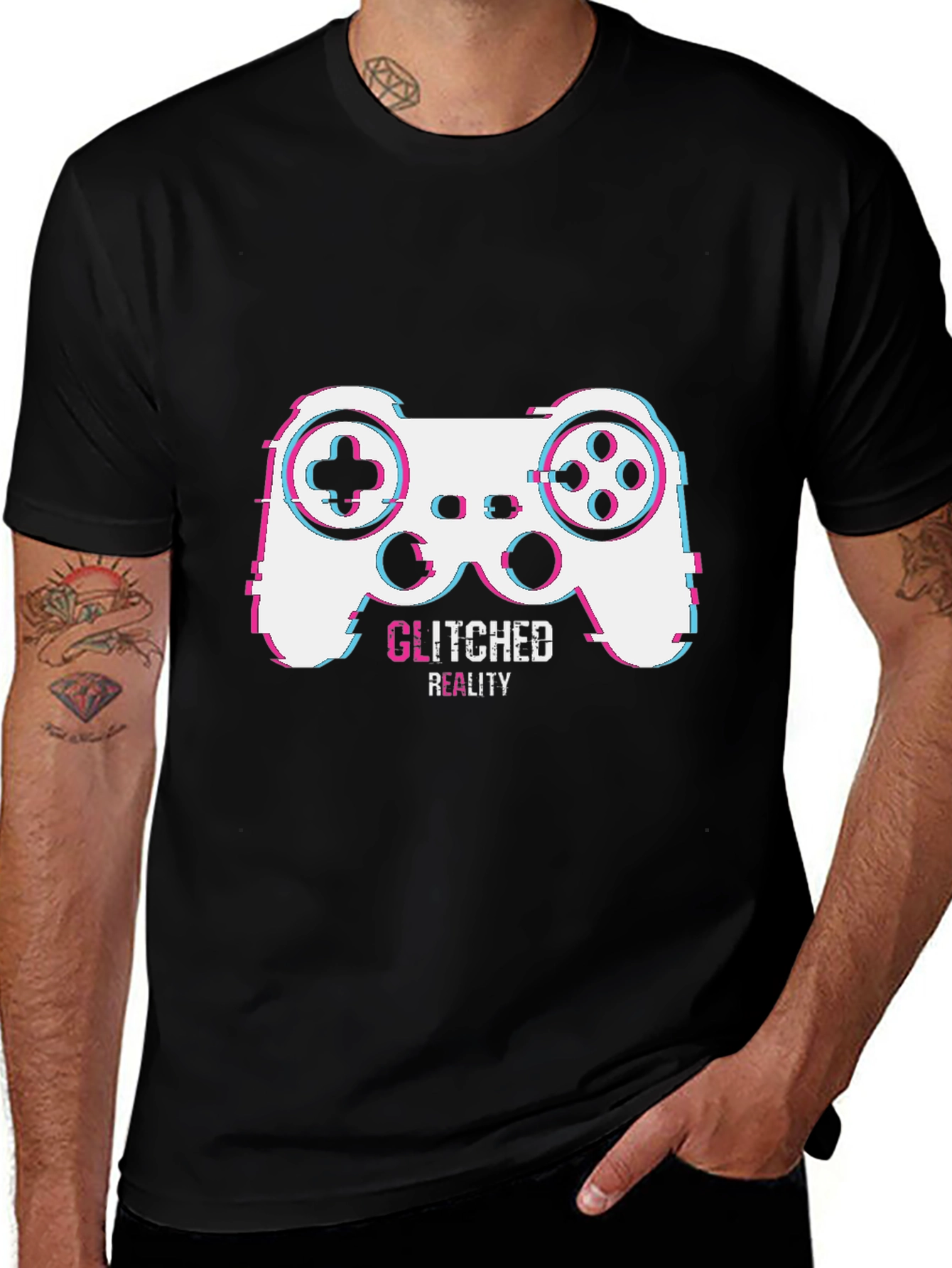 Variant 3 of Glitched Reality Gaming T-Shirt