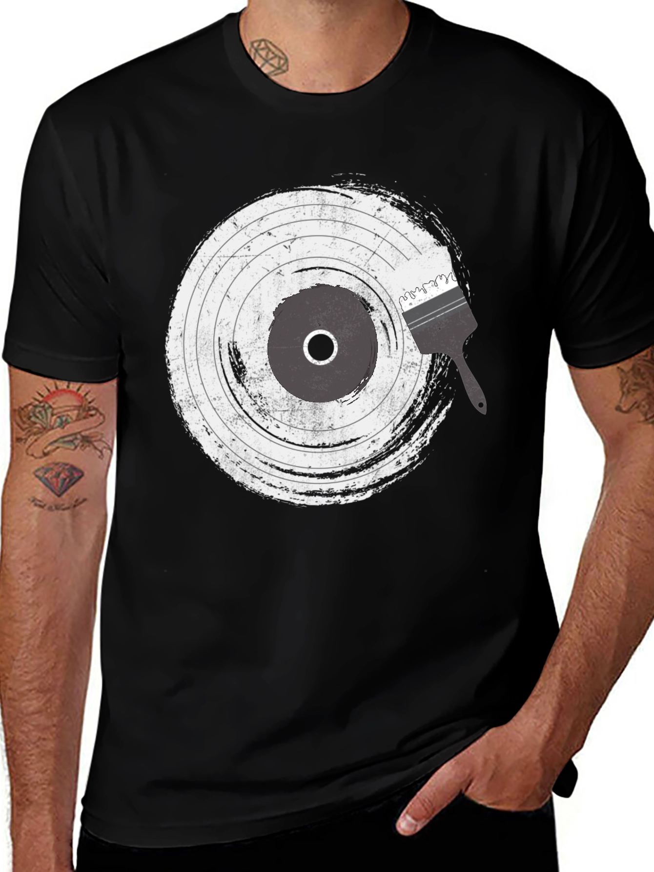 Variant 29 of Vinyl Record Brushstroke T-Shirt - Music Lover Tee