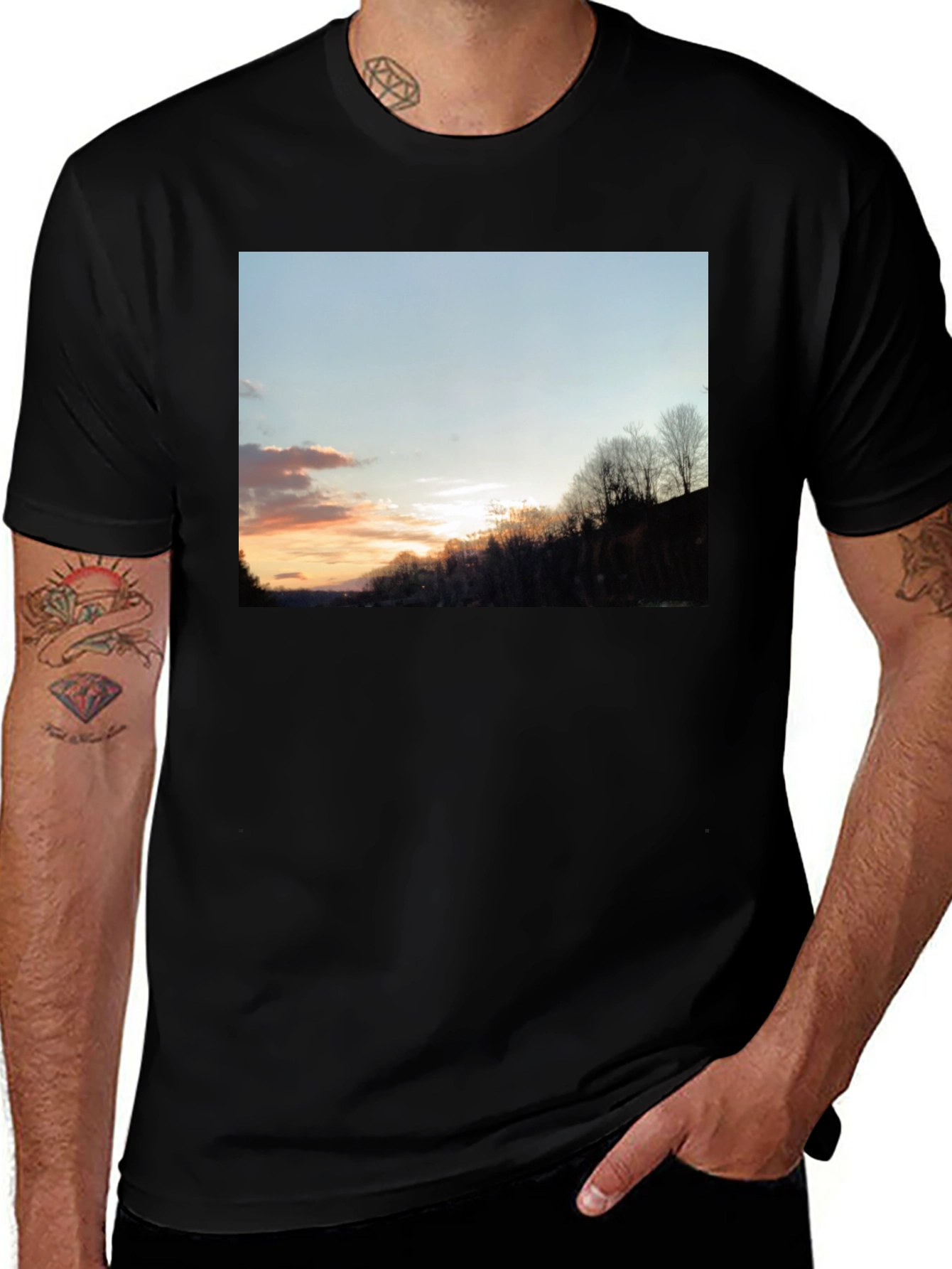 Variant 16 of Sunset Graphic Tee - Nature Inspired Casual Wear