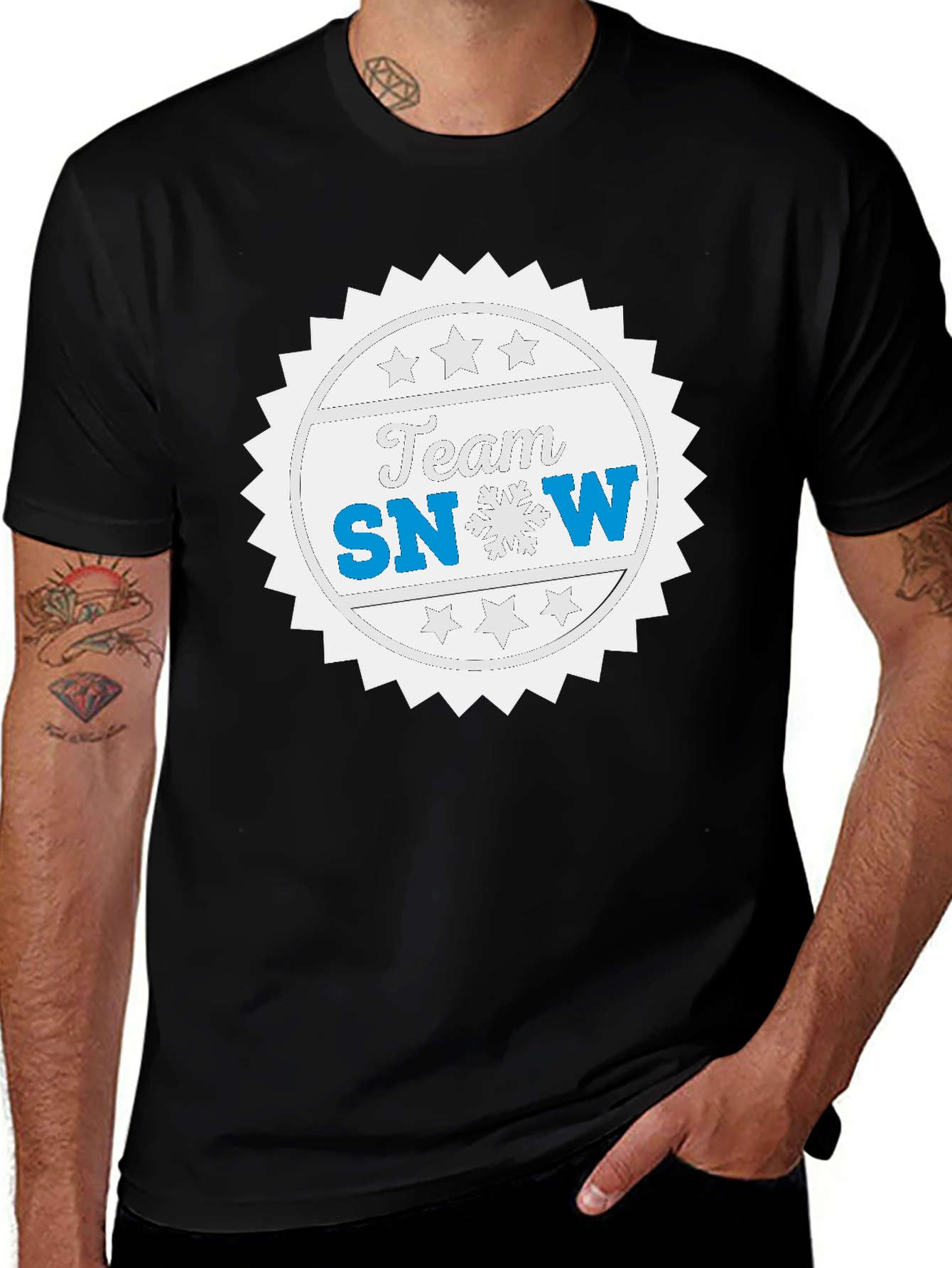 Variant 17 of Team Snow Graphic T-Shirt - Black Crew Neck Tee