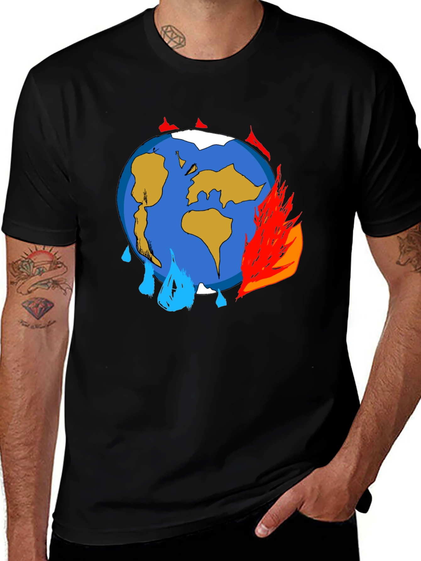 Variant 21 of Global Warming Graphic Tee - Black Unisex T-Shirt