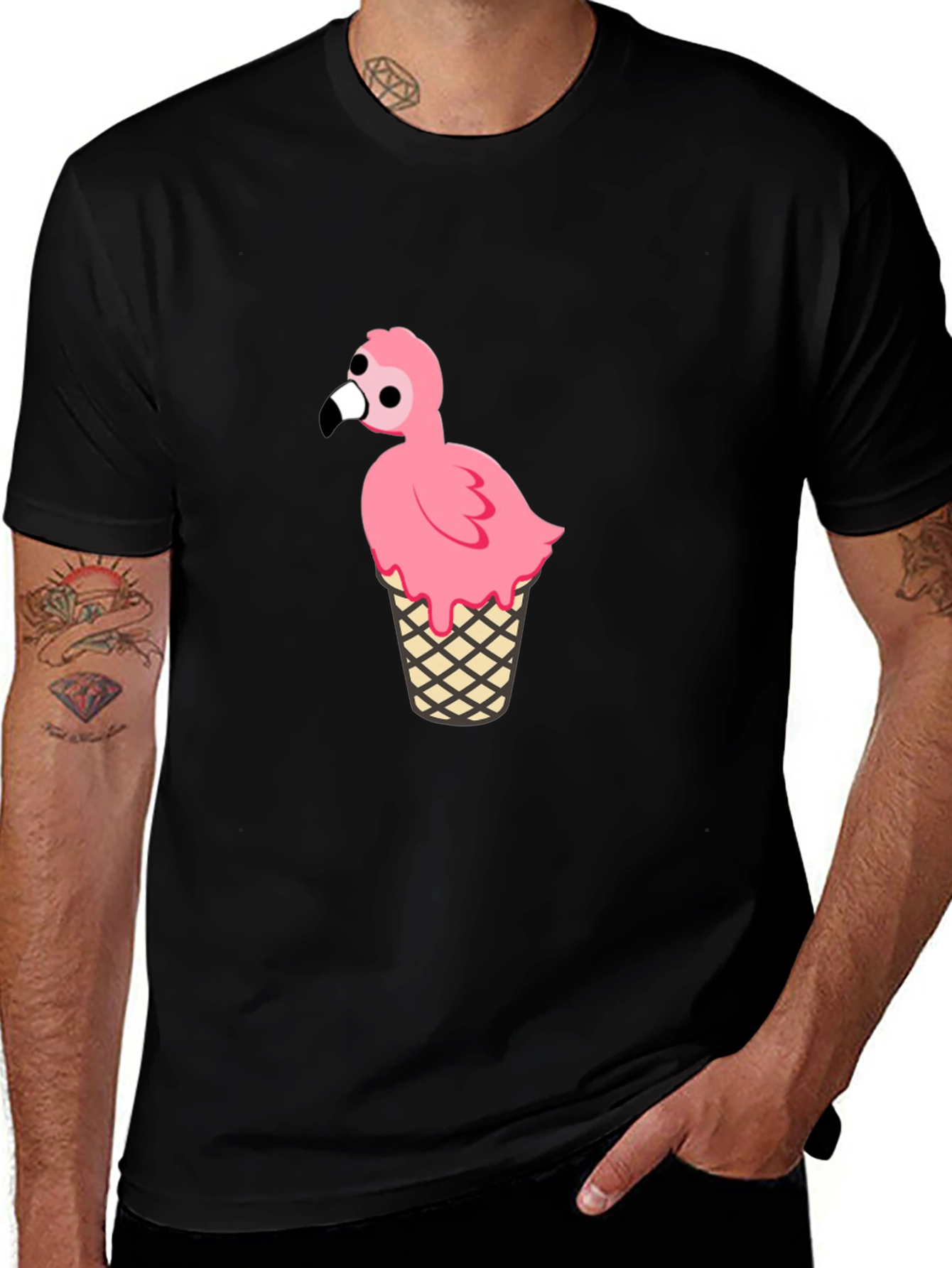 Variant 4 of Flamingo Ice Cream Cone Graphic Tee
