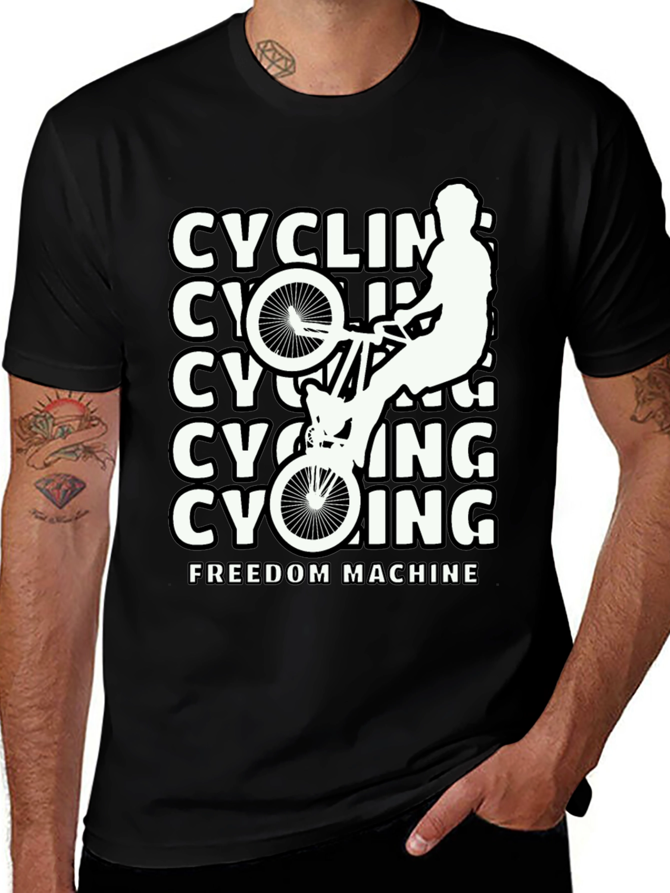 Variant 24 of Cycling Freedom Machine Black T-Shirt